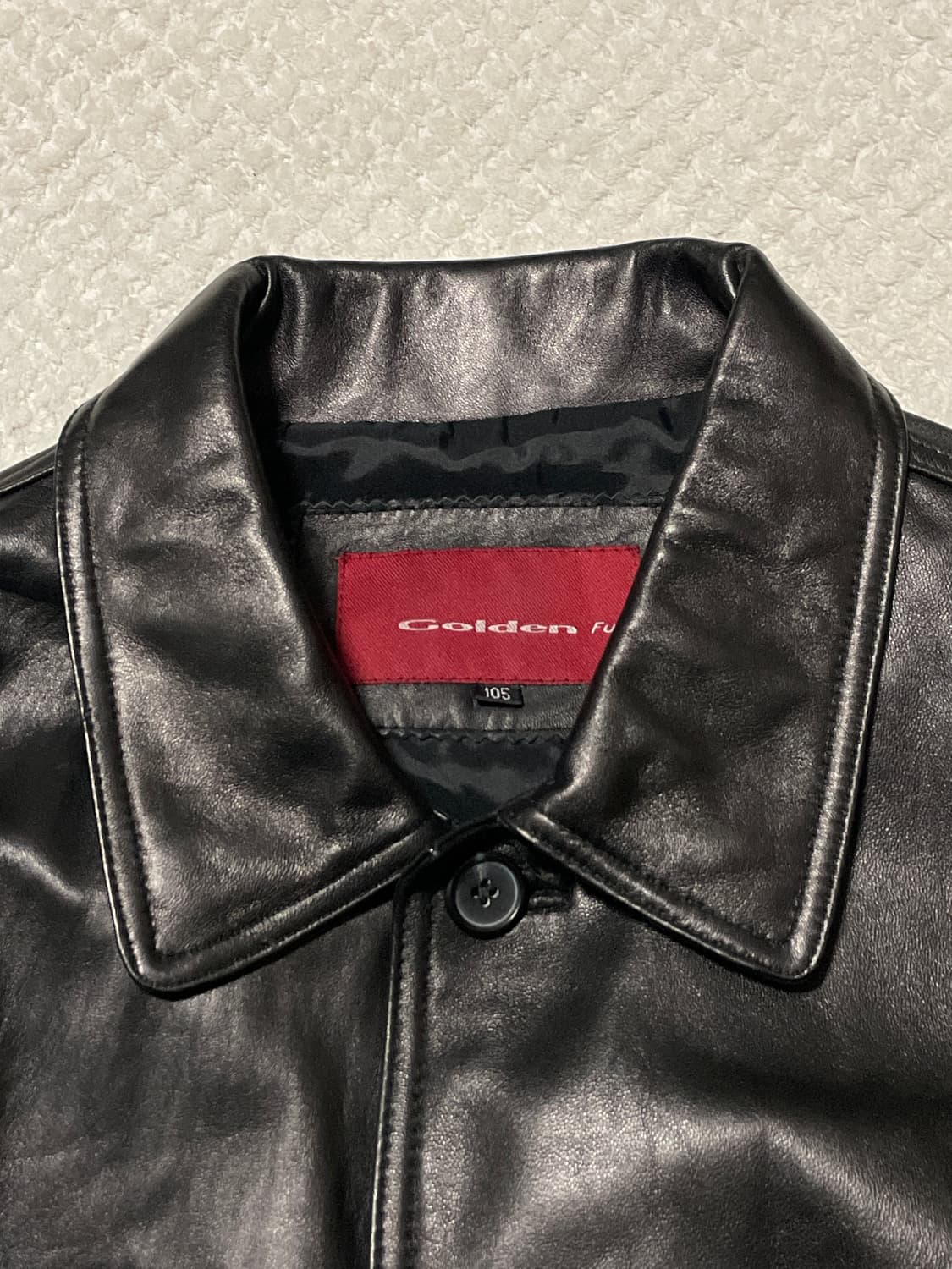 웨스턴 무드 양가죽 램스킨 4버튼 레더 카 코트 상품이미지5