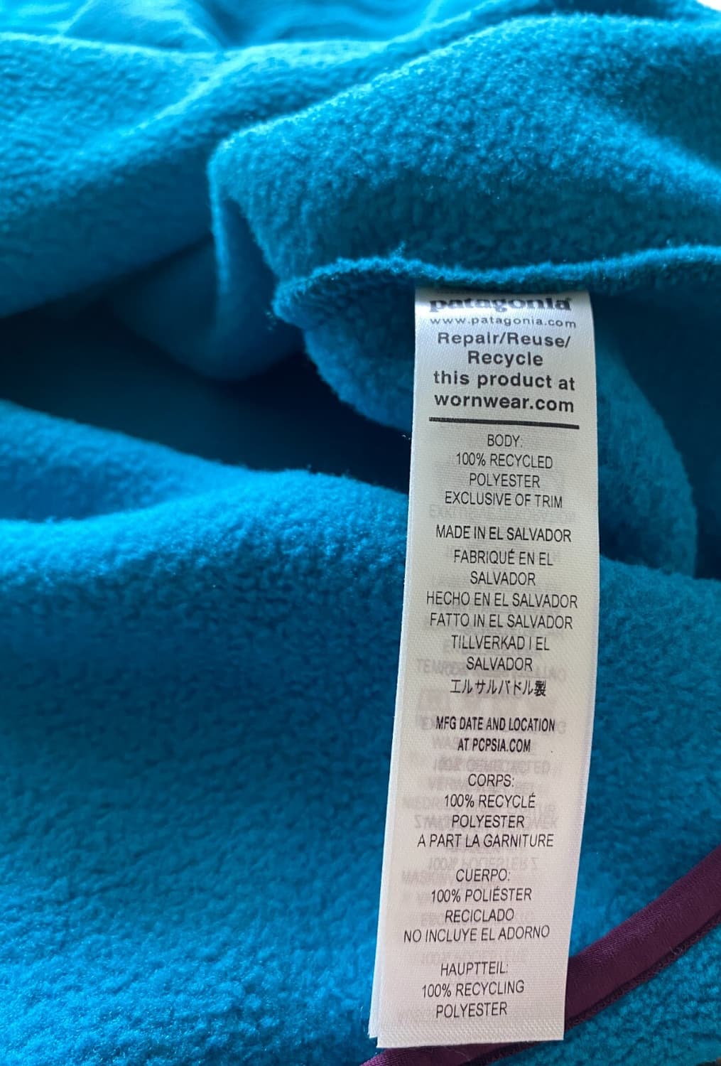 23FW 파타고니아 신칠라 스냅-T 터콰이즈/퍼플 상품이미지7