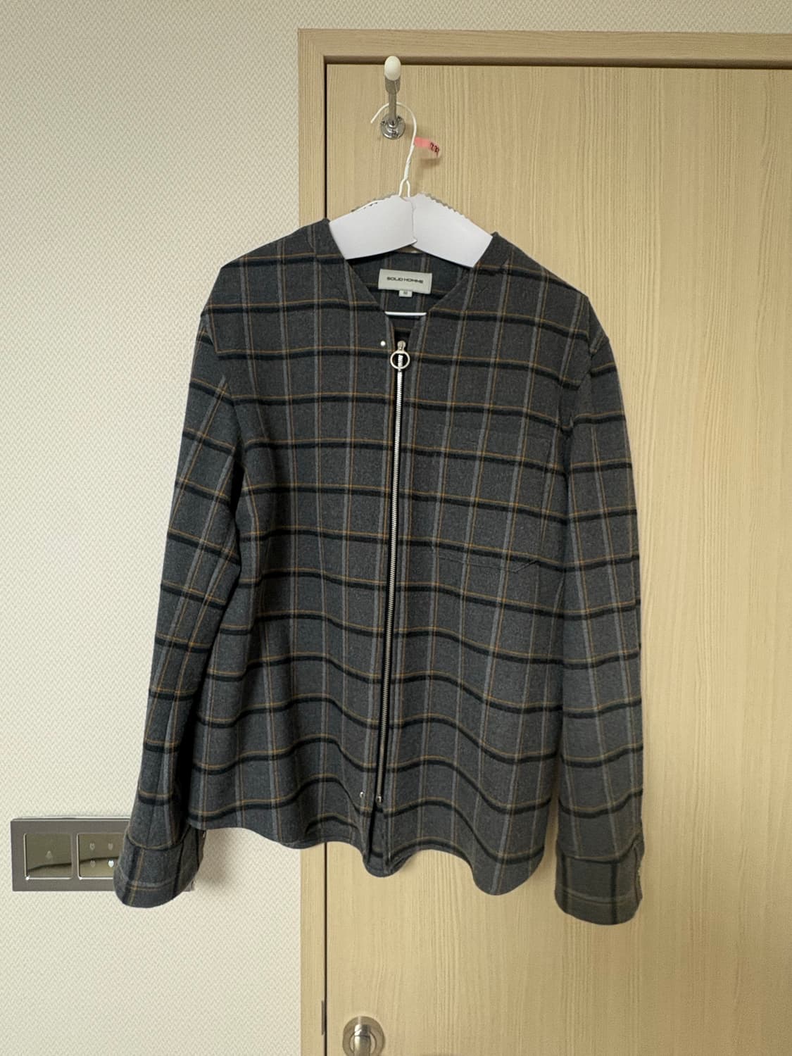 솔리드옴므 체크 지퍼 가디건 105 상품이미지2