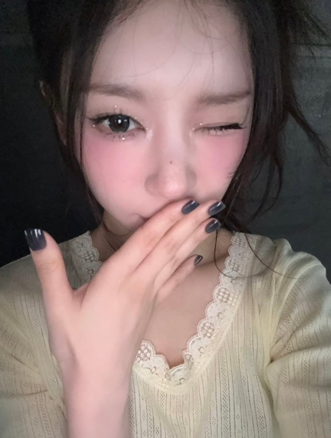 아일릿모카 착용/당일배송) 샵페어리 페어리 레이스 티셔츠 레몬색상 상품이미지3