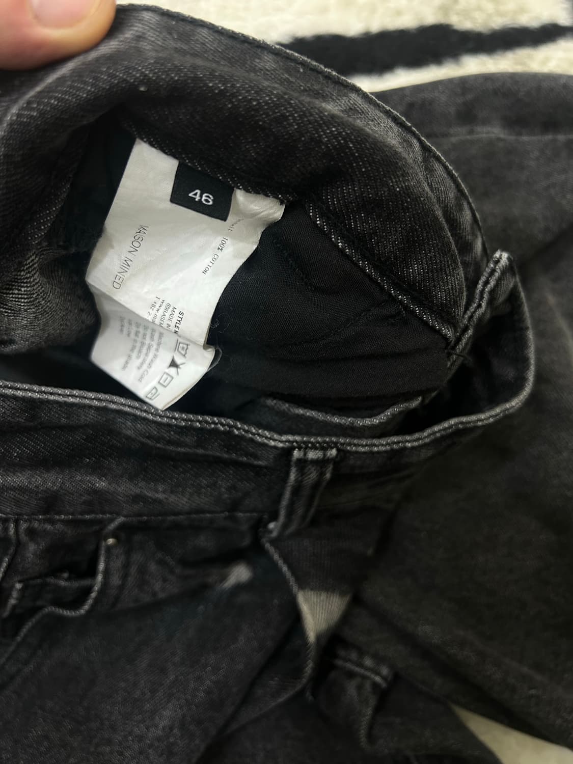 [31]메종미네드 와이드 디스트로이드 데님팬츠/흑청 상품이미지5