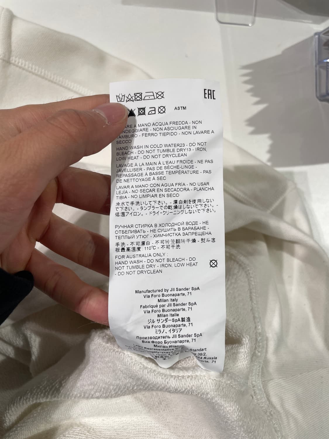 질샌더+ 화이트 로고 크루넥 코튼 스웻 셔츠 상품이미지9