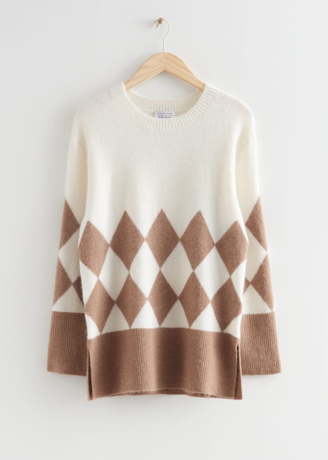 앤아더스토리즈 아가일 오버핏 알파카 니트 스웨터 S 상품이미지4