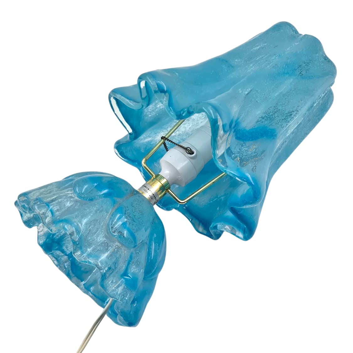 60s 이와타 아트글라스 스카이 마블 엔틱 빅 램프 상품이미지7