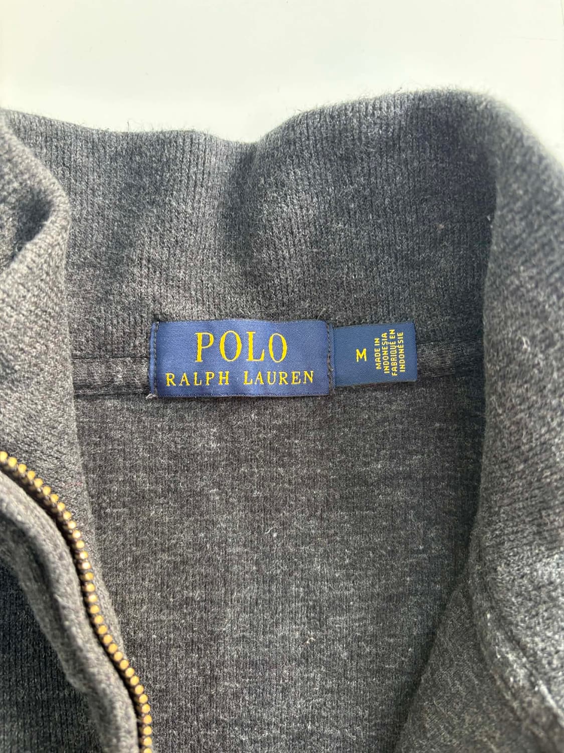 폴로 랄프로렌 핀터깔 차콜 그레이 하프집 코튼 니트 반집업(M) 상품이미지4