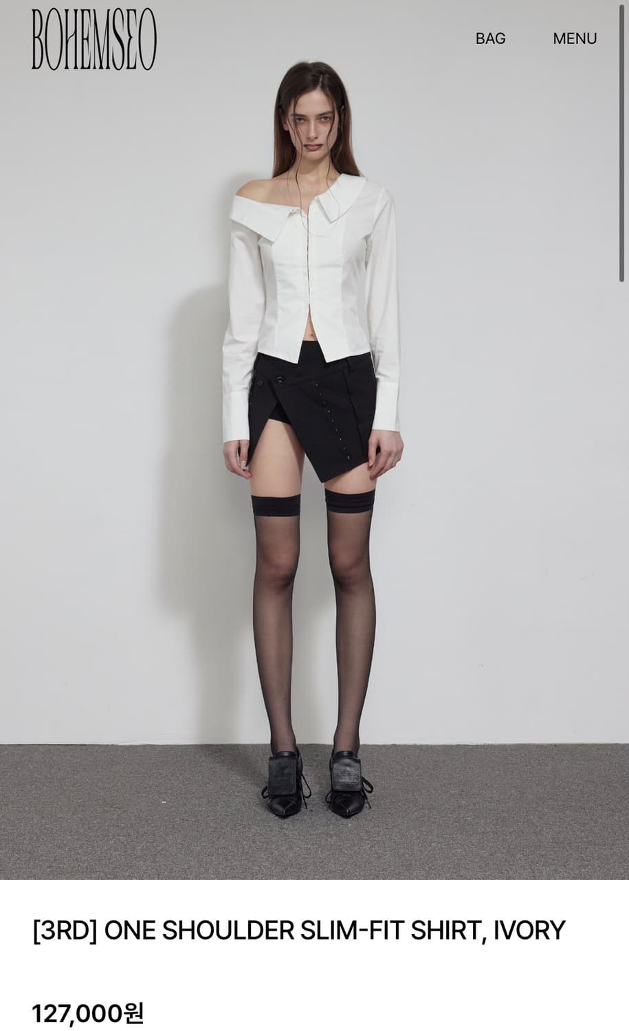 보헤미안서울 원숄더 셔츠 ONE SHOULDER SLIM-FIT 상품이미지1