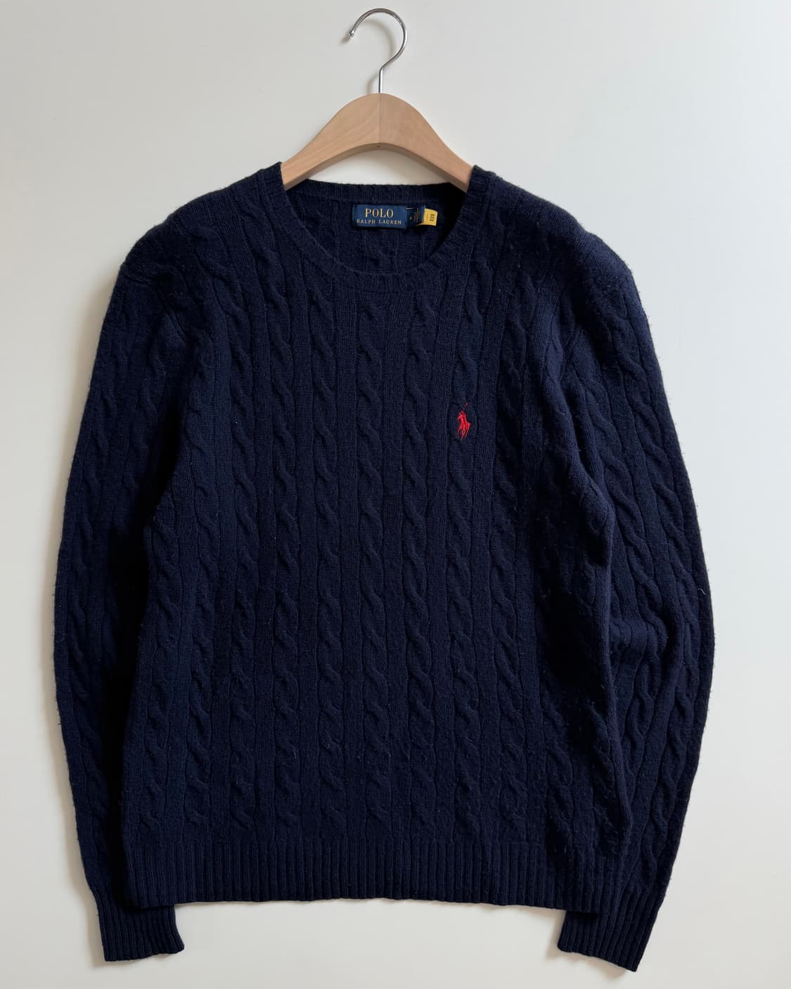 Polo 폴로 랄프로렌 QR신형 네이비컬러 캐시미어 케이블 니트 상품이미지3