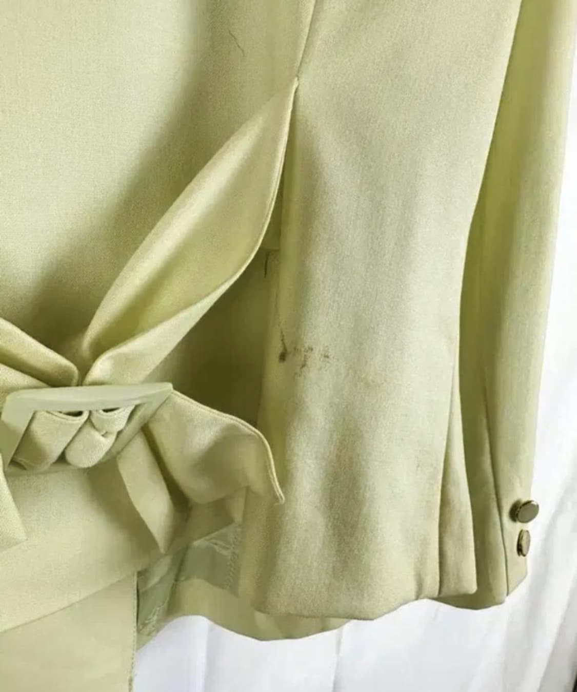 일본빈티지 논카라 더블 도트 긴팔 러블리 자켓 그린 빈티지 모리걸 상품이미지3