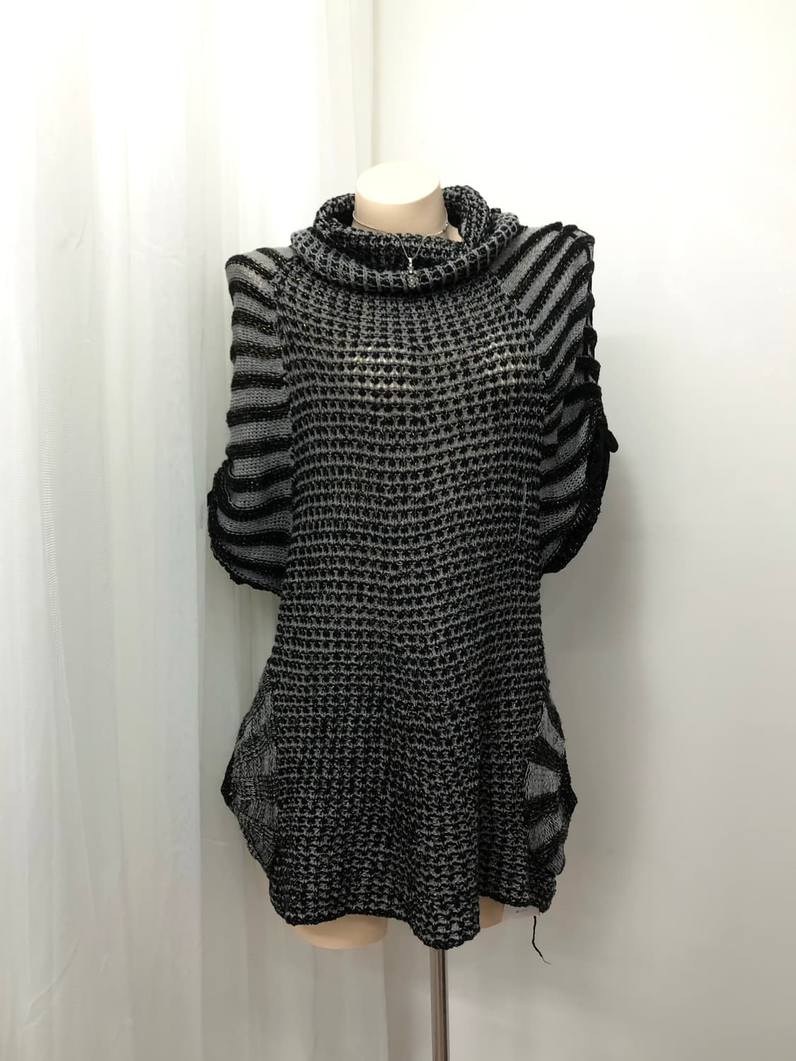 striped turtleneck big pocket knit 상품이미지3
