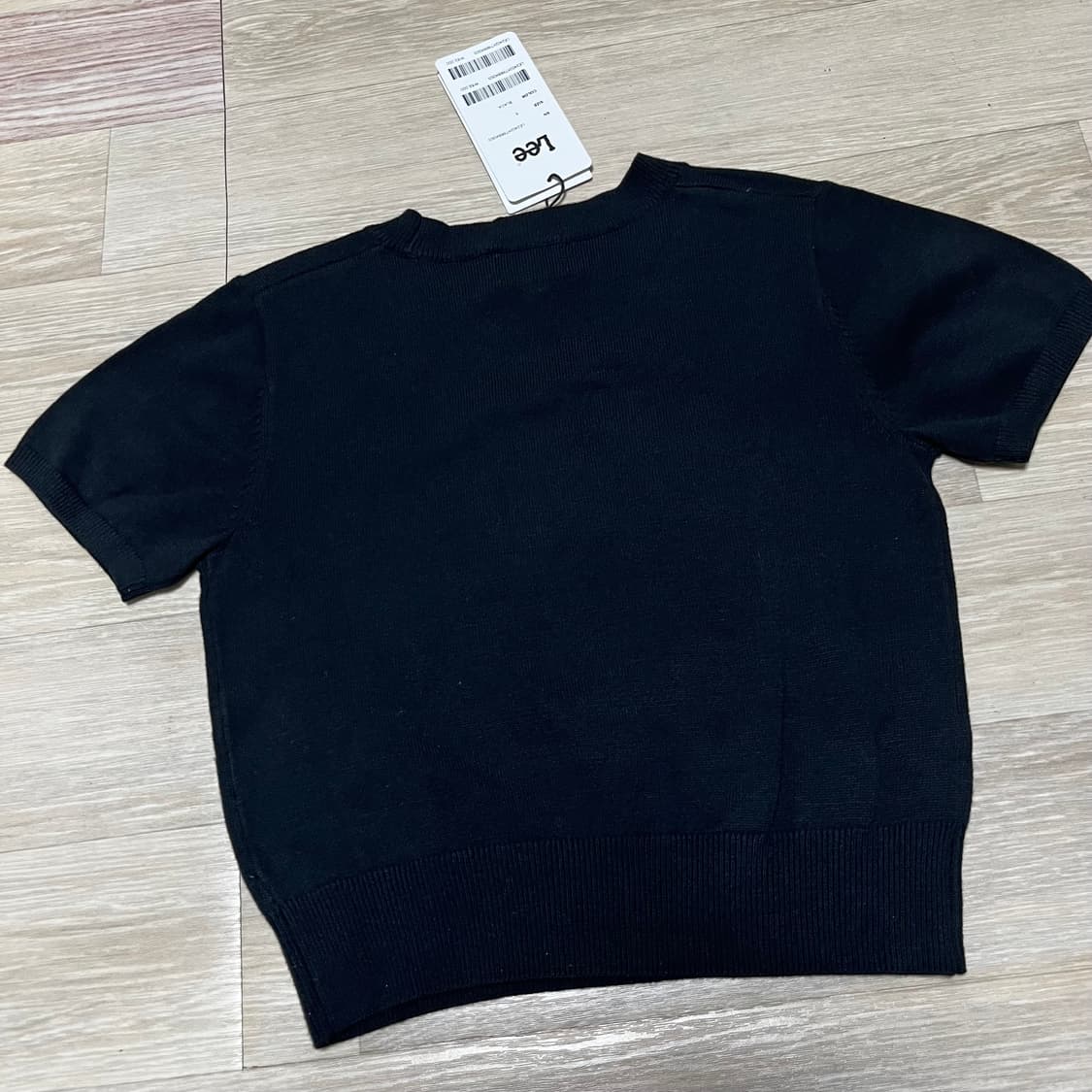 (S) 새상품 리 Lee 우먼스 그래픽 반팔 니트 블랙 상품이미지7