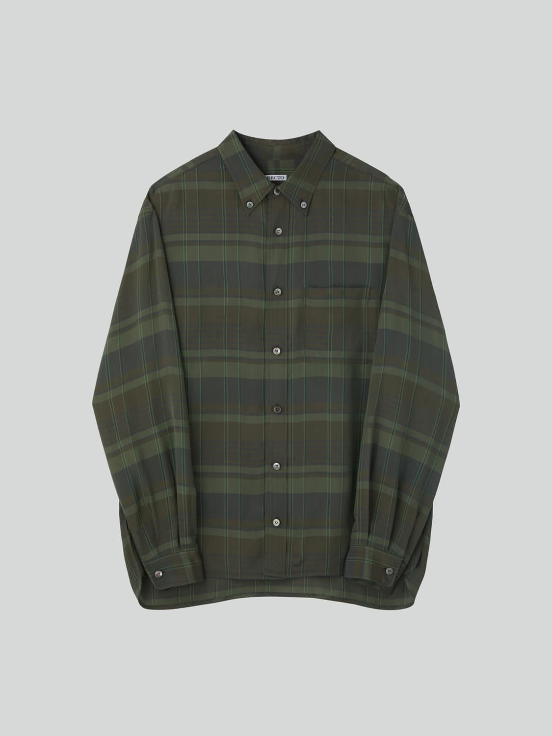 렉토 26SS 제이콥 비스코스 체크 셔츠 다크 그린 상품이미지4