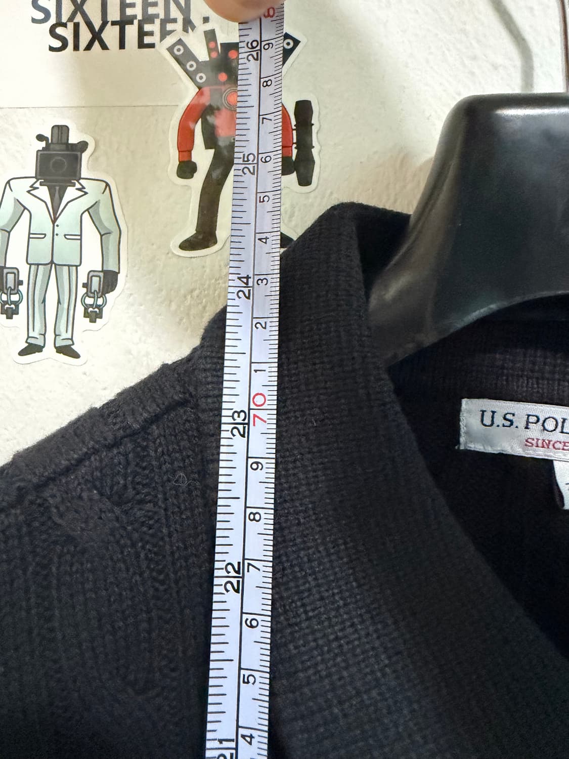 U.S. 폴로 꽈배기 카라 니트 블랙 100 상품이미지6