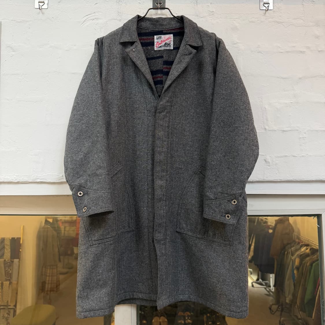 Lee x Nano Universe 블랭킷 모직 헤링본 코트 S 상품이미지1