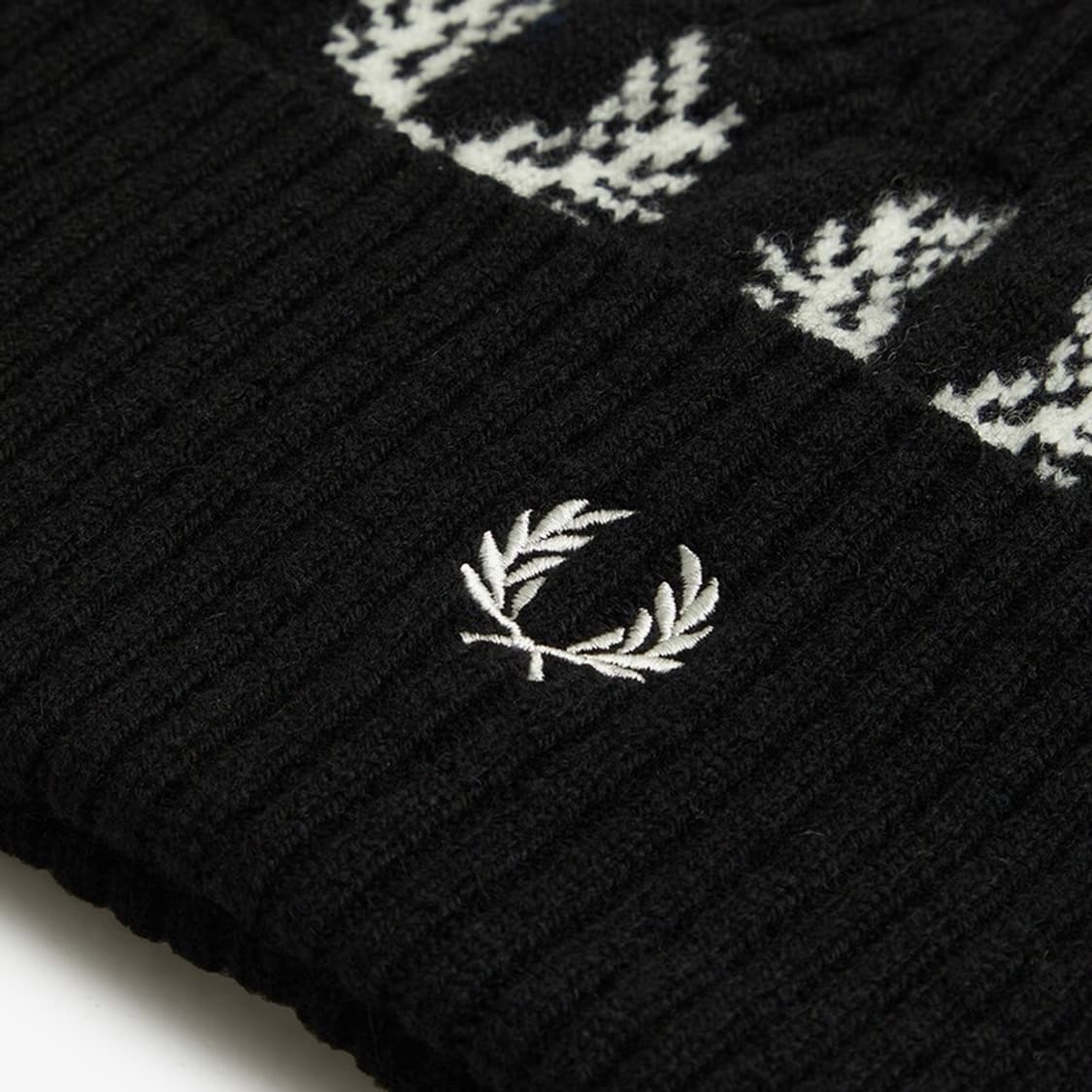 프레드 페리 램스울 니트 로렐리스 로고 블랙 비니 모자 상품이미지3
