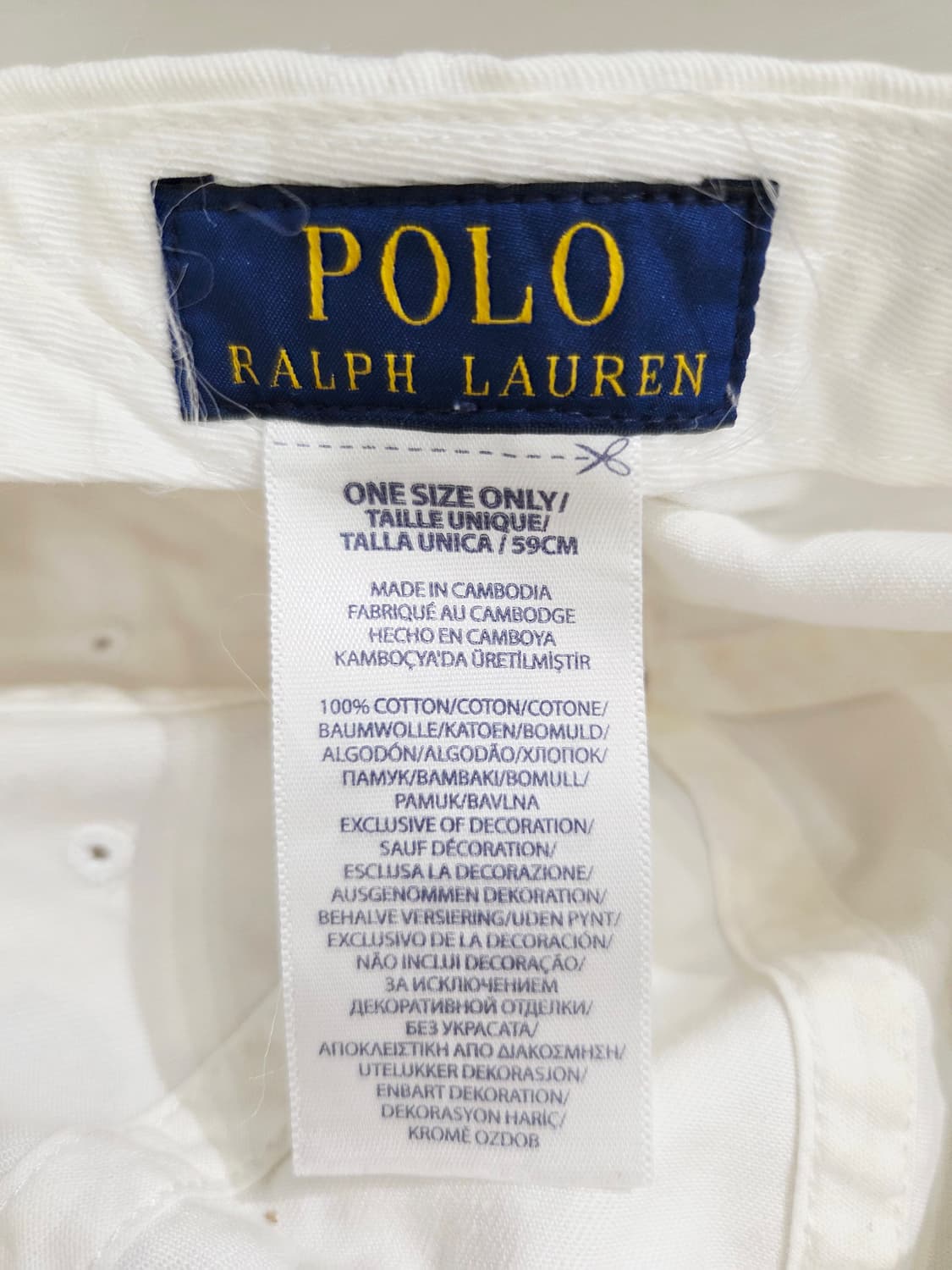 폴로랄프로렌 화이트 코튼 볼캡 상품이미지3