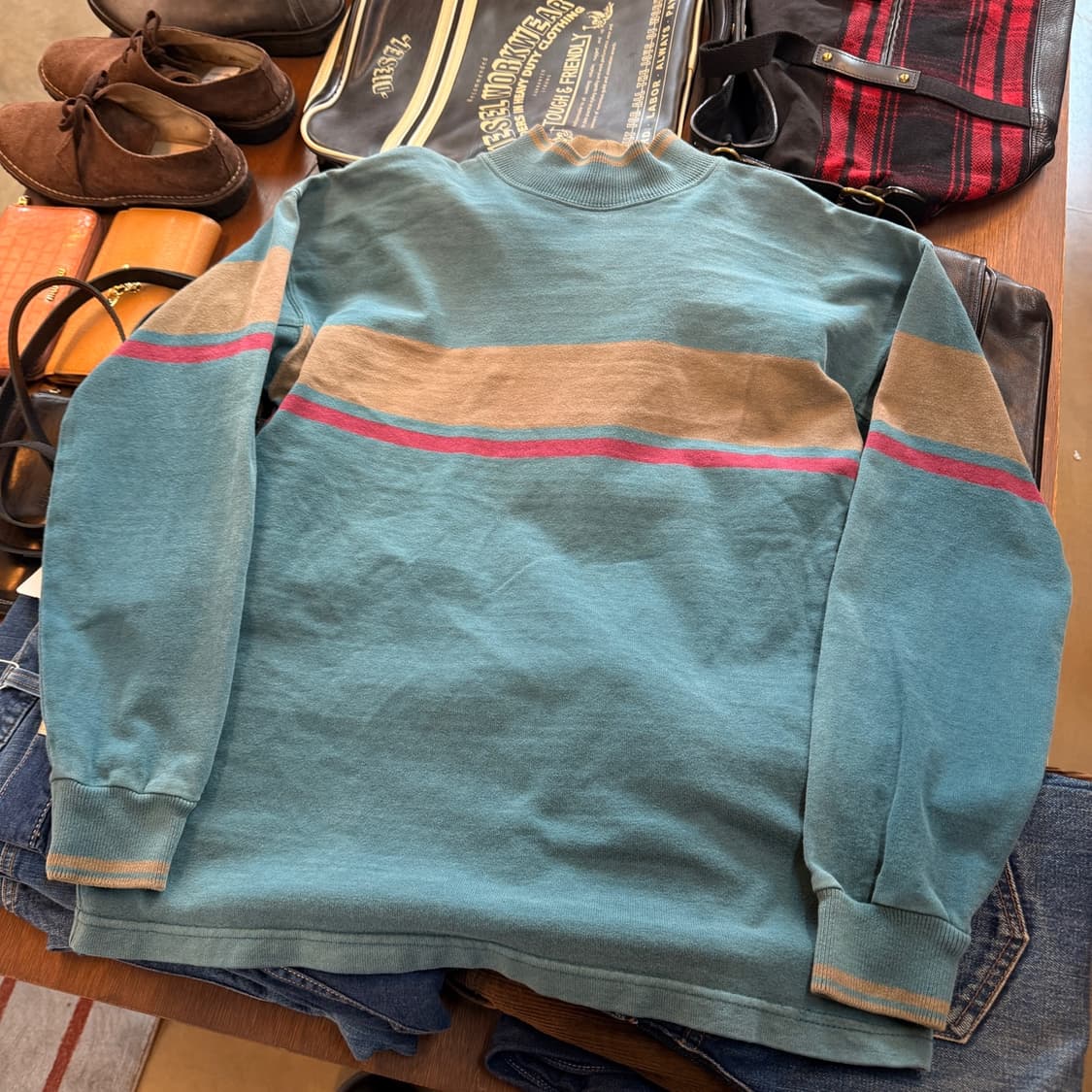 80 ~ 90S 엘엘빈 모크넥 USA M 스웻셔츠 상품이미지1