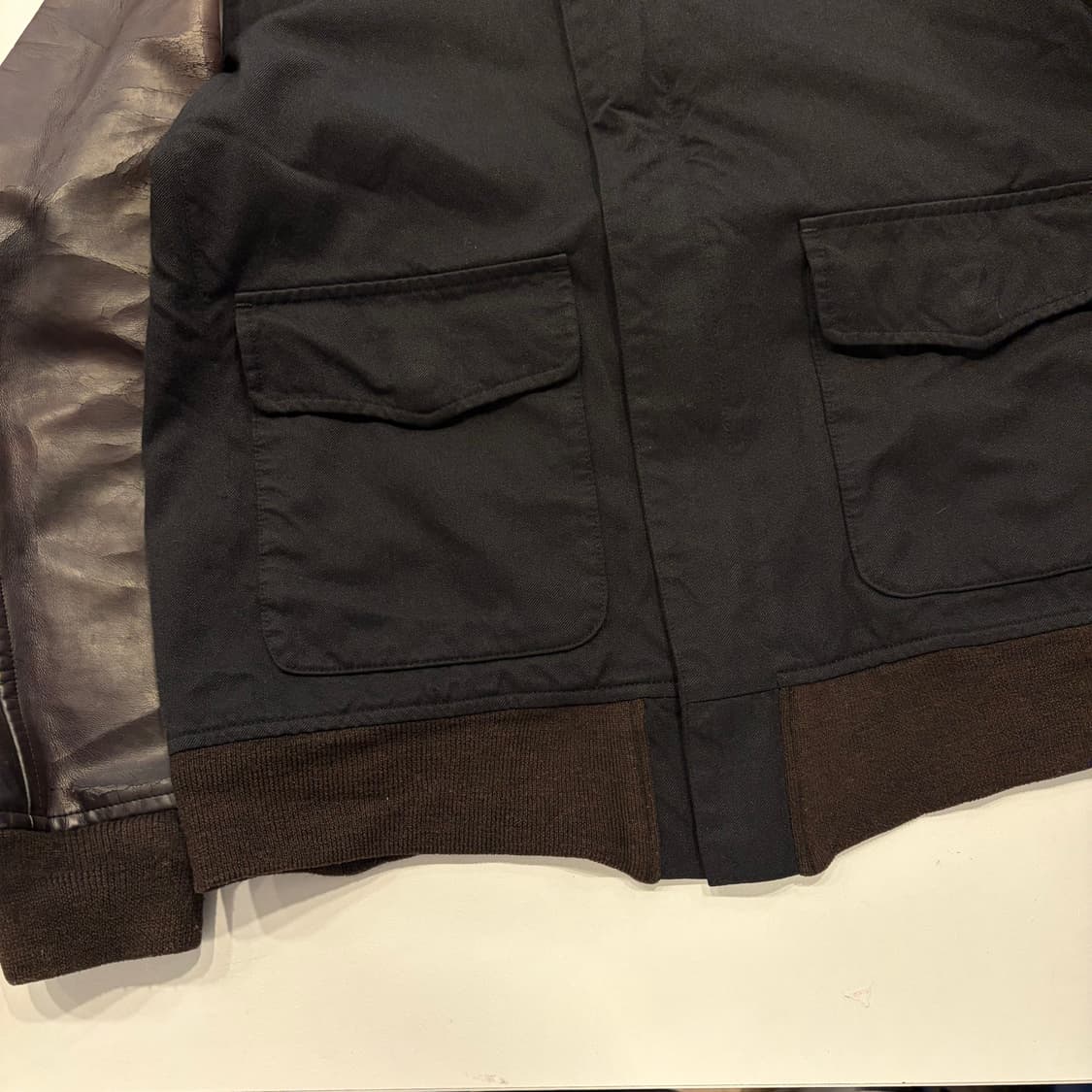[S] 16s 꼼데가르송 준야와타나베 레더 코튼 블랙 자켓 D889 상품이미지6