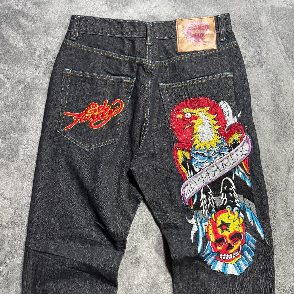 Ed hardy USA y2k 빈티지 독수리 자수 데님팬츠 상품이미지2
