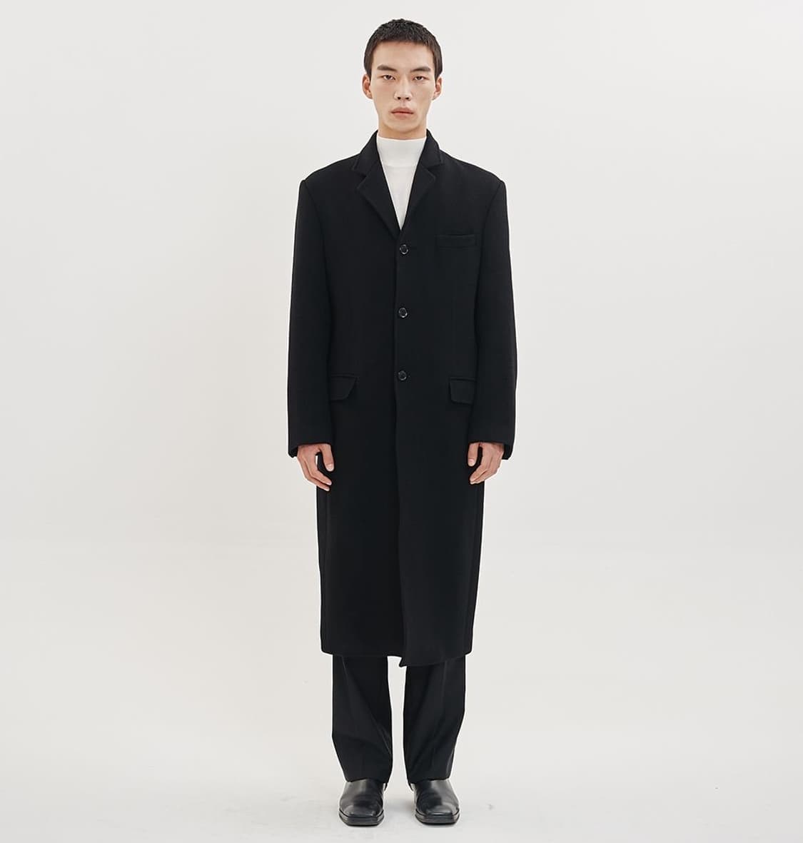 시너리 울 캐시미어 싱글 롱코트 S 상품이미지1