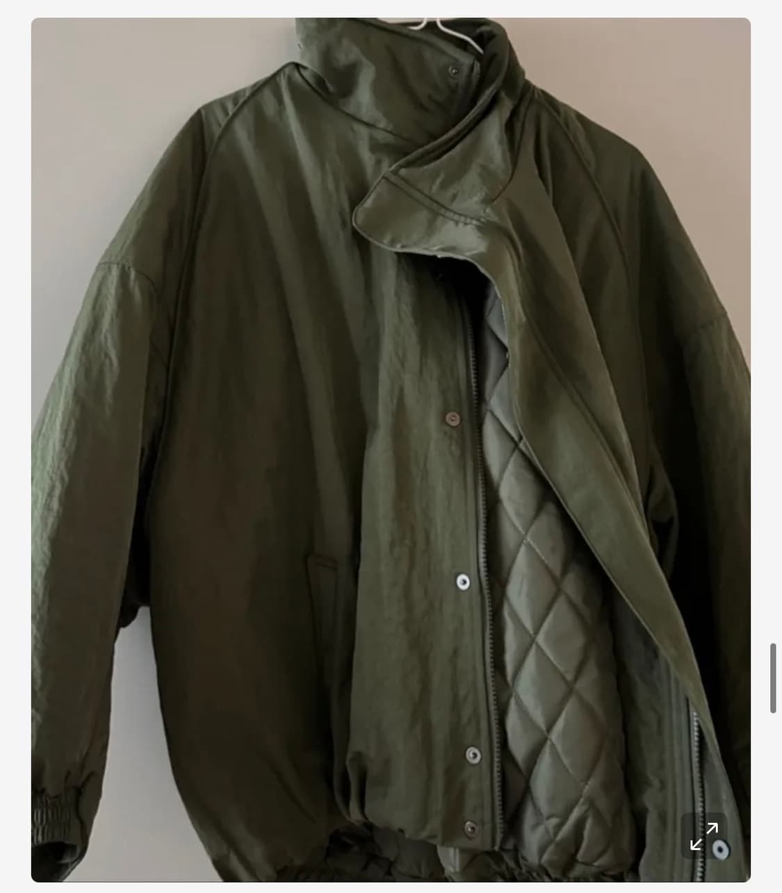 제네럴아이디어 패디드 볼륨 블루종 봄버 점퍼 카키 L사이즈 판매합니다 상품이미지2