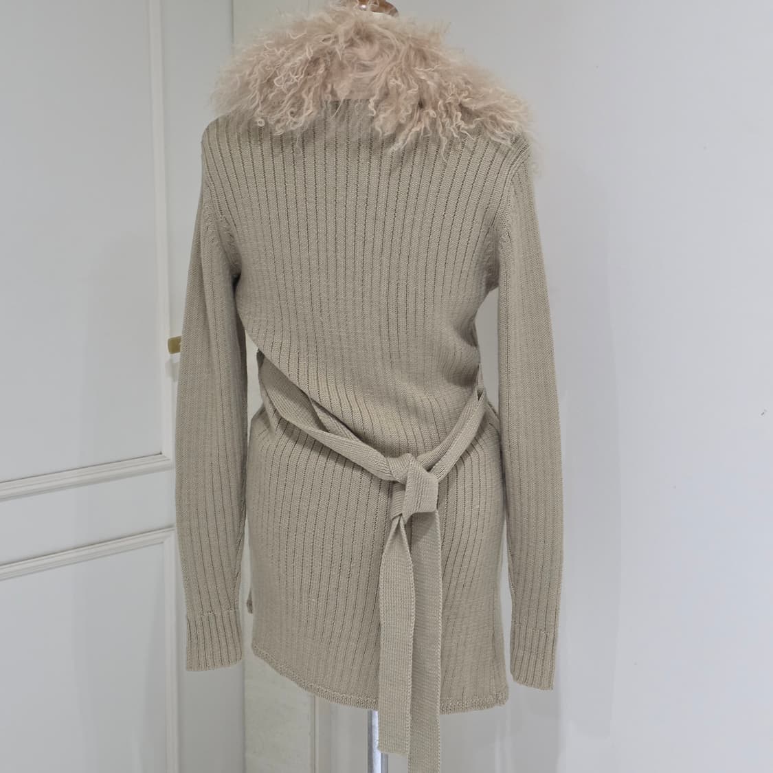 라떼갸루 모리걸 y2k 퍼 케이블니트 가디건 상품이미지3