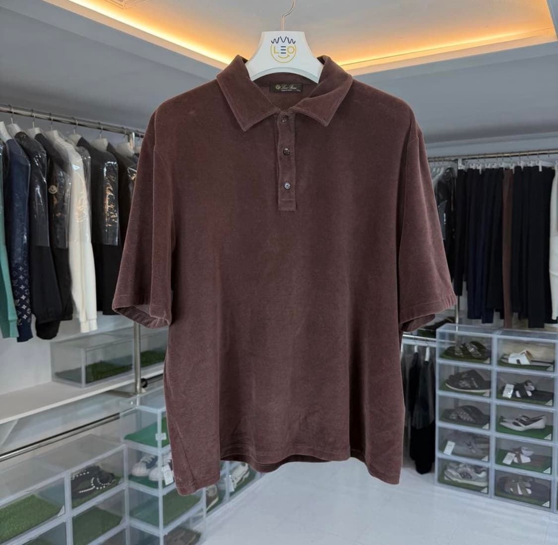 [리오브전포점] 로로피아나 코튼 실크 벨루어 카라티셔츠 상품이미지1