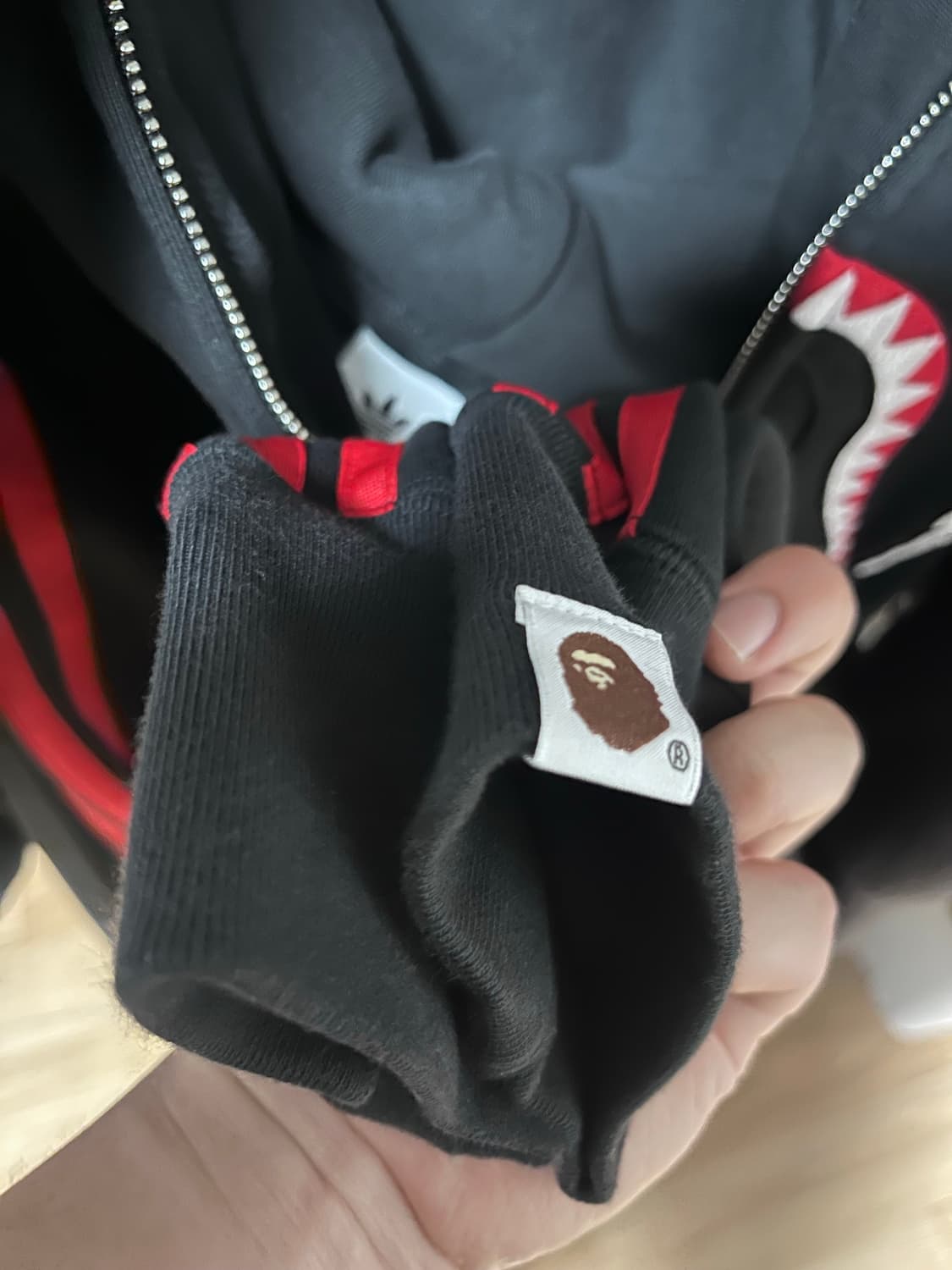 아디다스 베이프 샤크 후드 블랙xl 상품이미지4