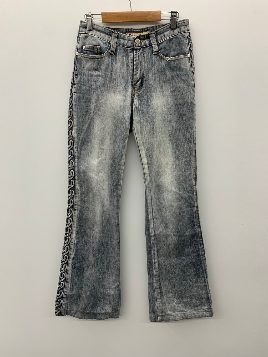 사이드 디테일 부츠컷 그레이 데님 상품이미지3