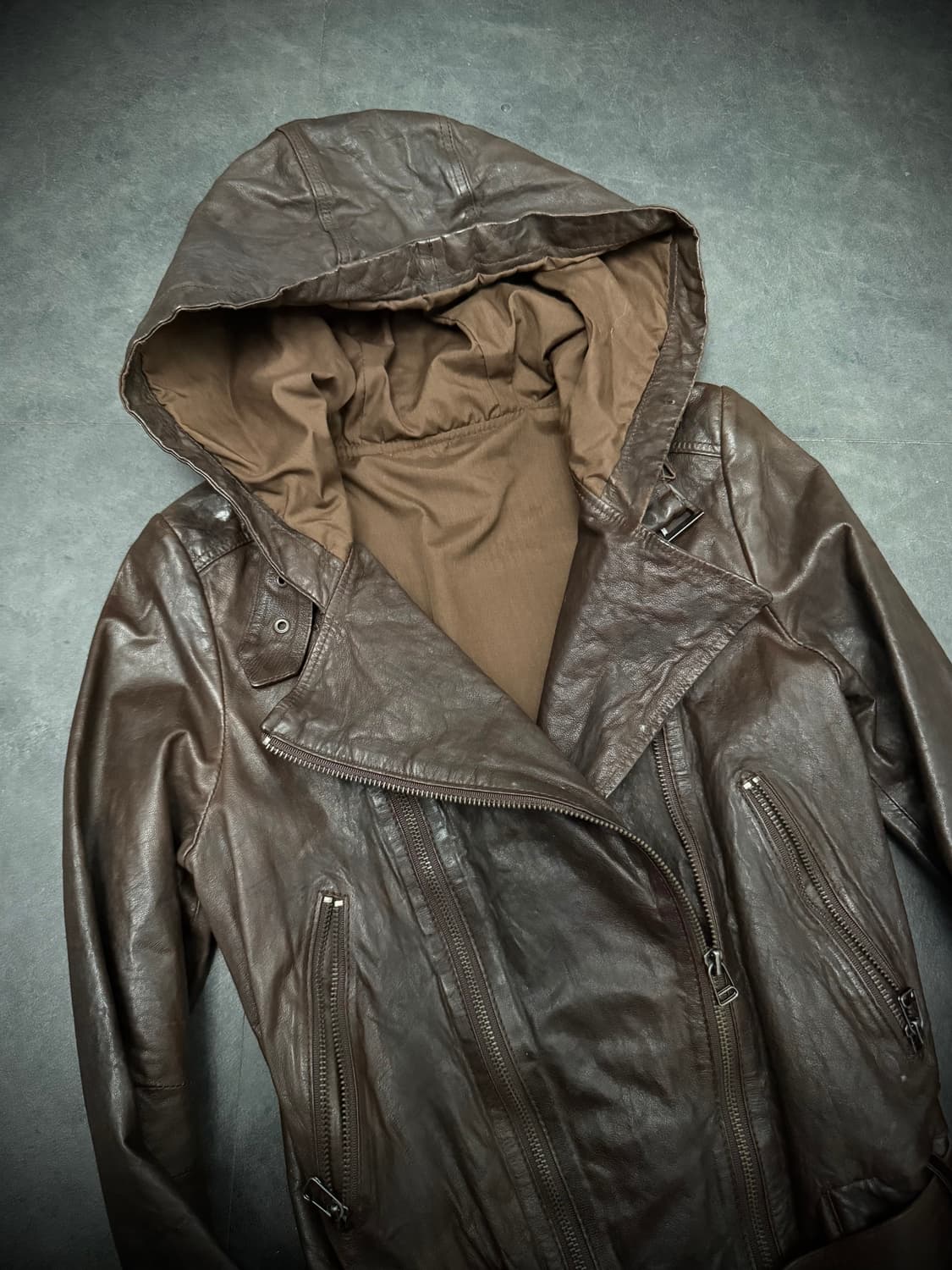 Real leather hoodie jacket 상품이미지3