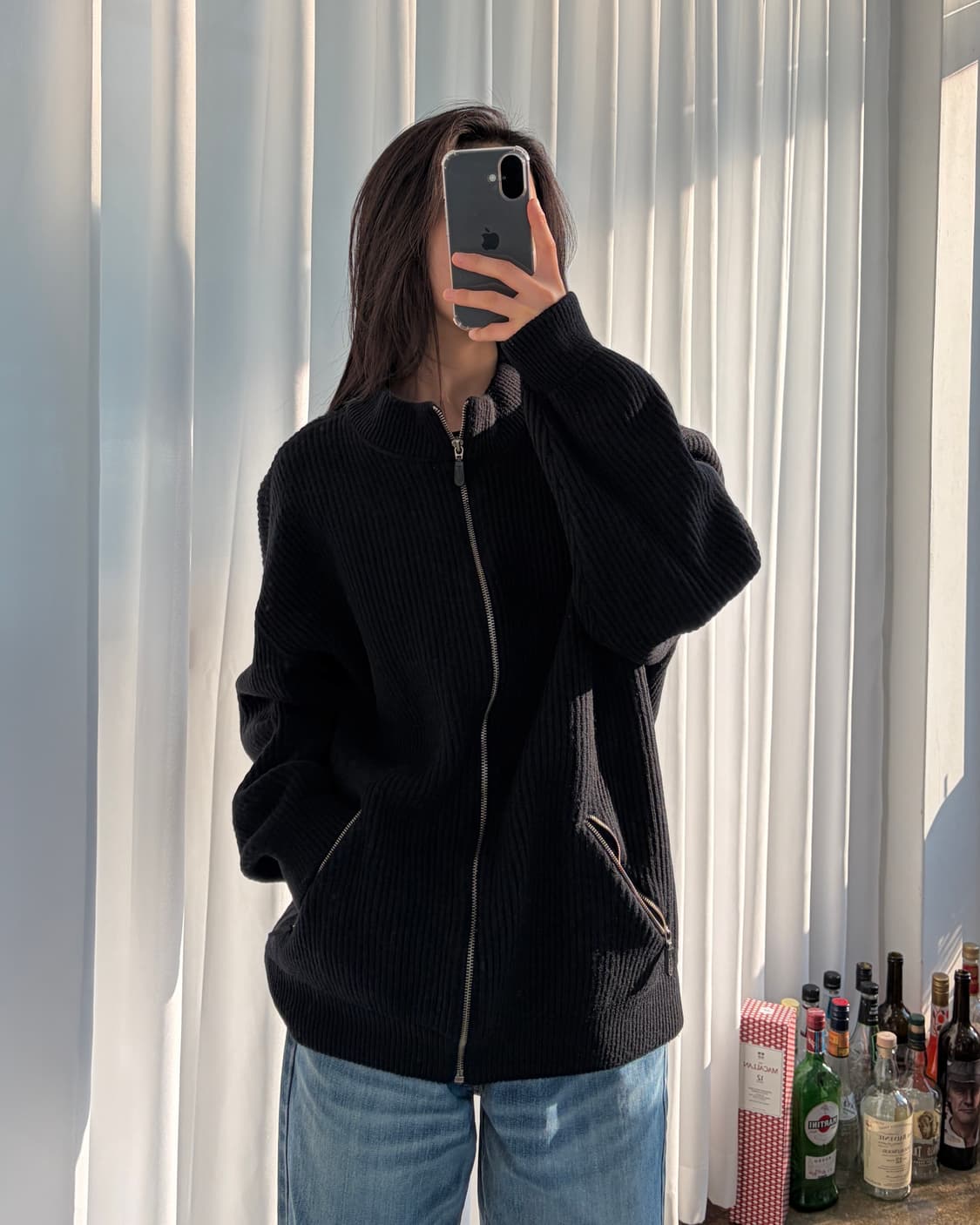 [L]마리떼 프랑소와 저버 90s 올드 스펠아웃 니트 집업 상품이미지2