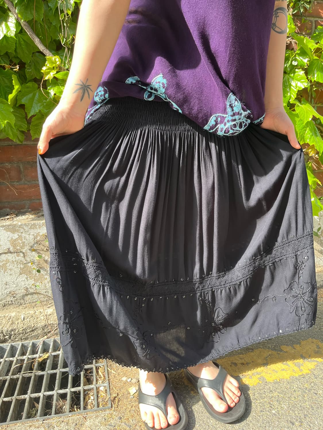 에스닉 자수 포인트 롱스커트 상품이미지5