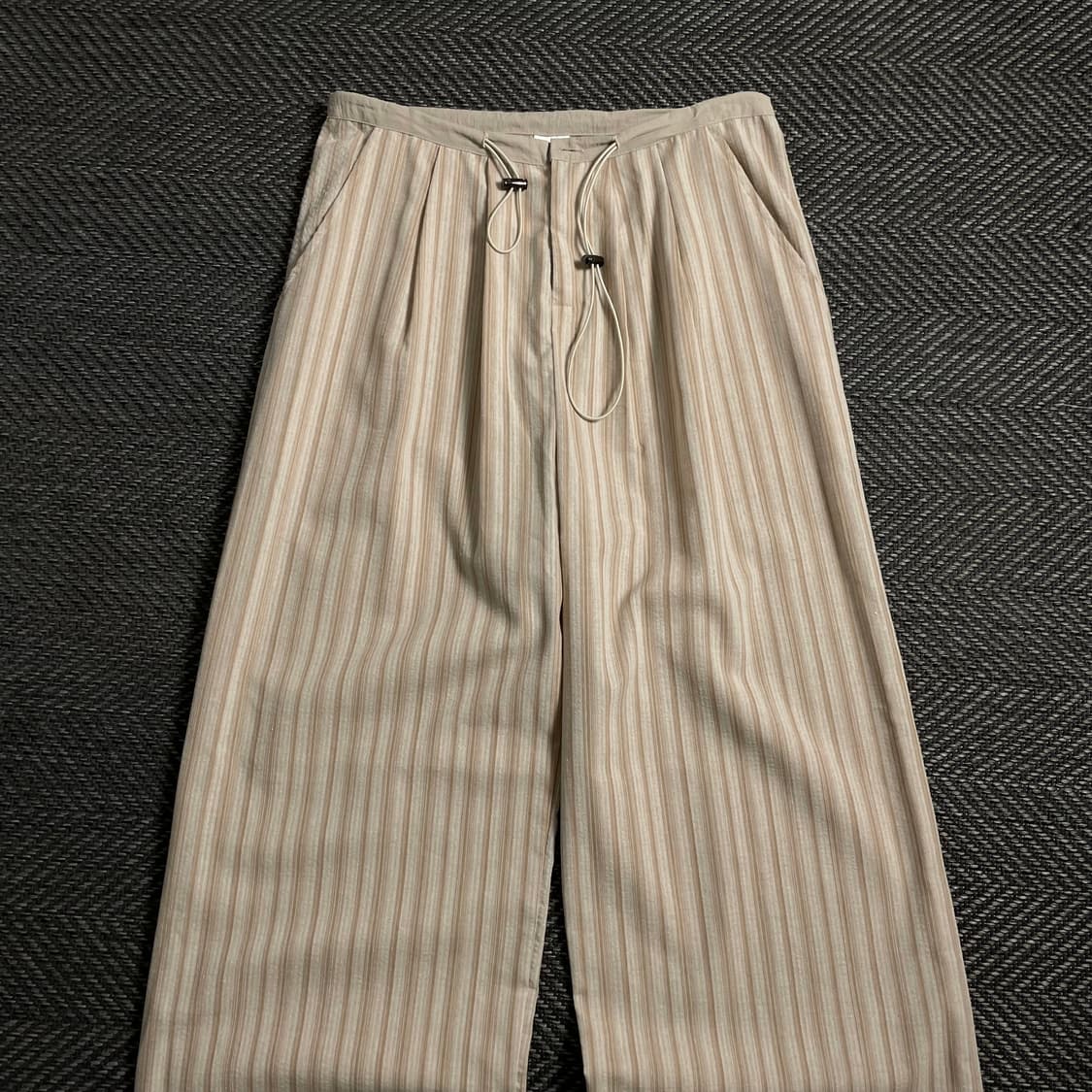 빈티지 우븐 스트라이프 와이드 트랙팬츠 y 4068 상품이미지3