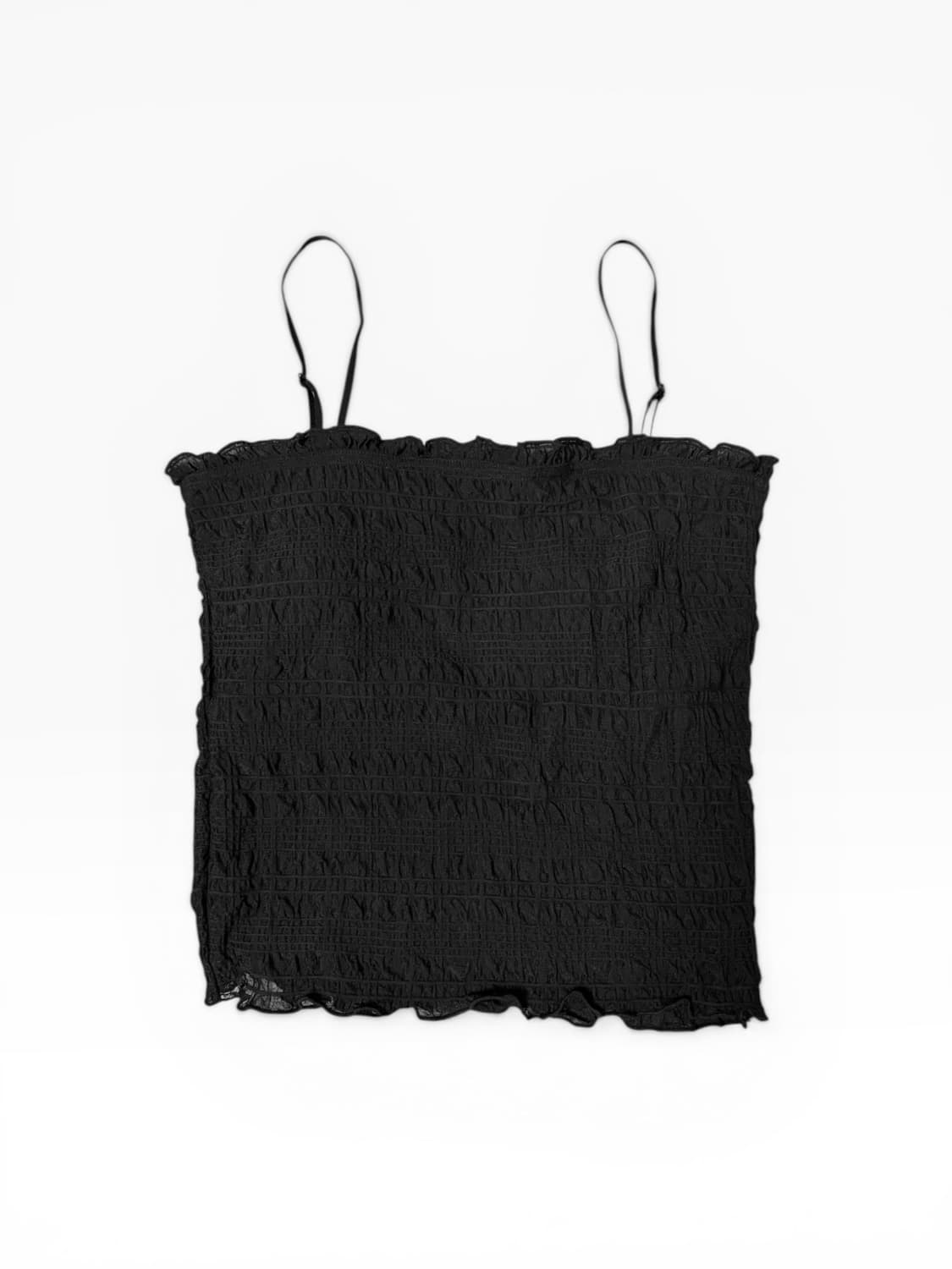 체크 스모크 캡 슬리브리스 상품이미지1