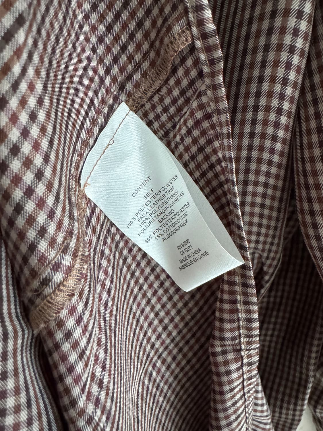 (정가 650$) 티비 Tibi 체크 셔츠 원피스 브라운 사이즈 2/s 상품이미지5