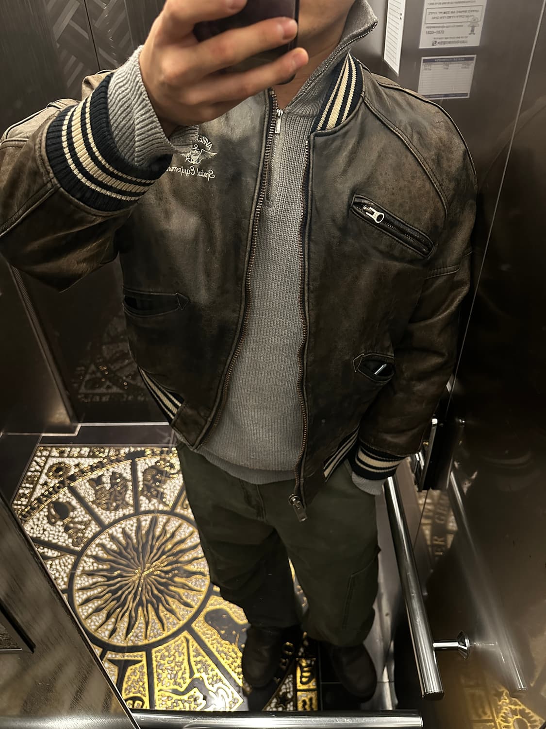 아비렉스 avirex 90s 아이콘 에이징 바시티 레더자켓 상품이미지2