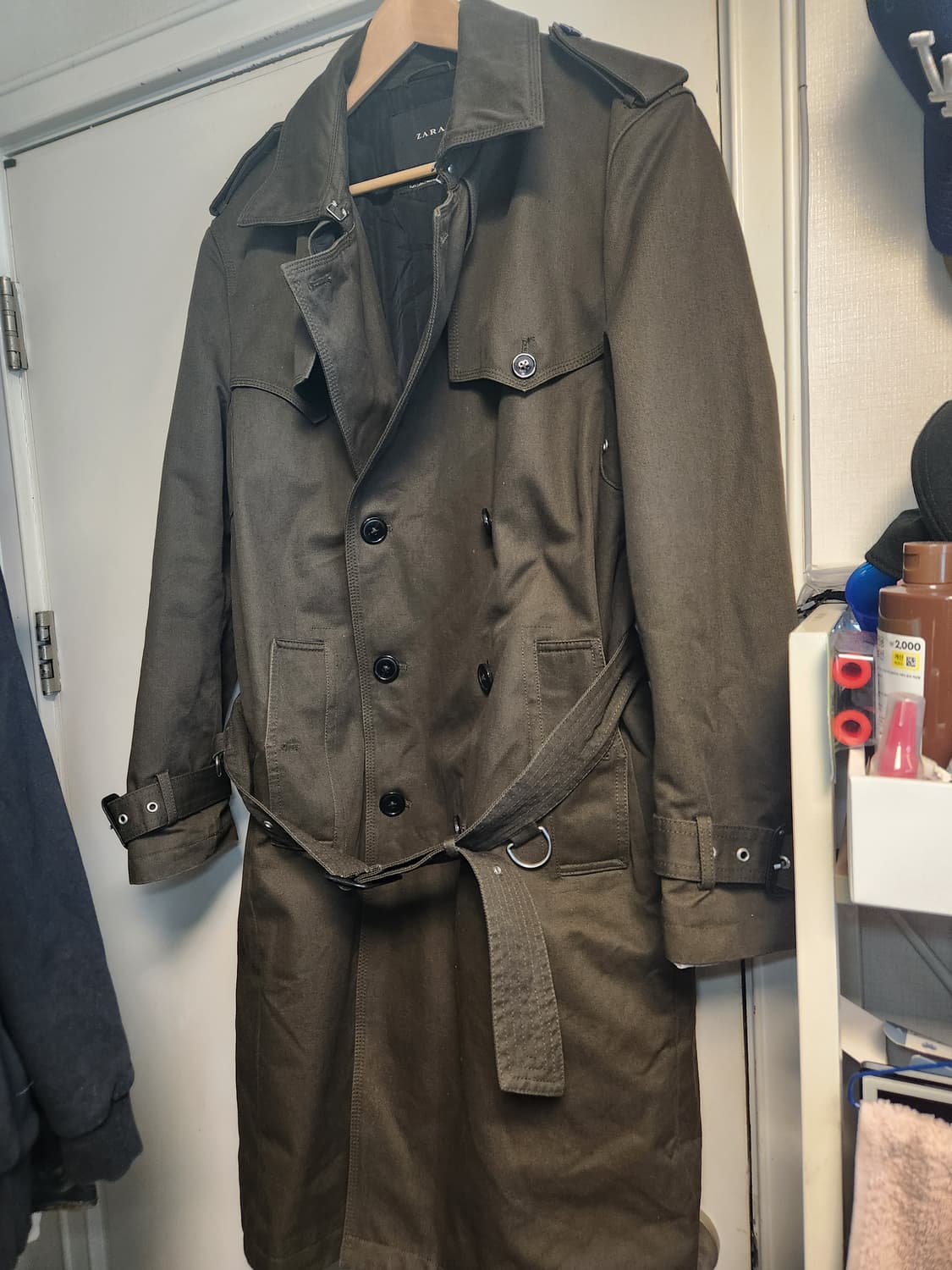 자라 ZARA 카키 트렌치 코트 L 상품이미지1