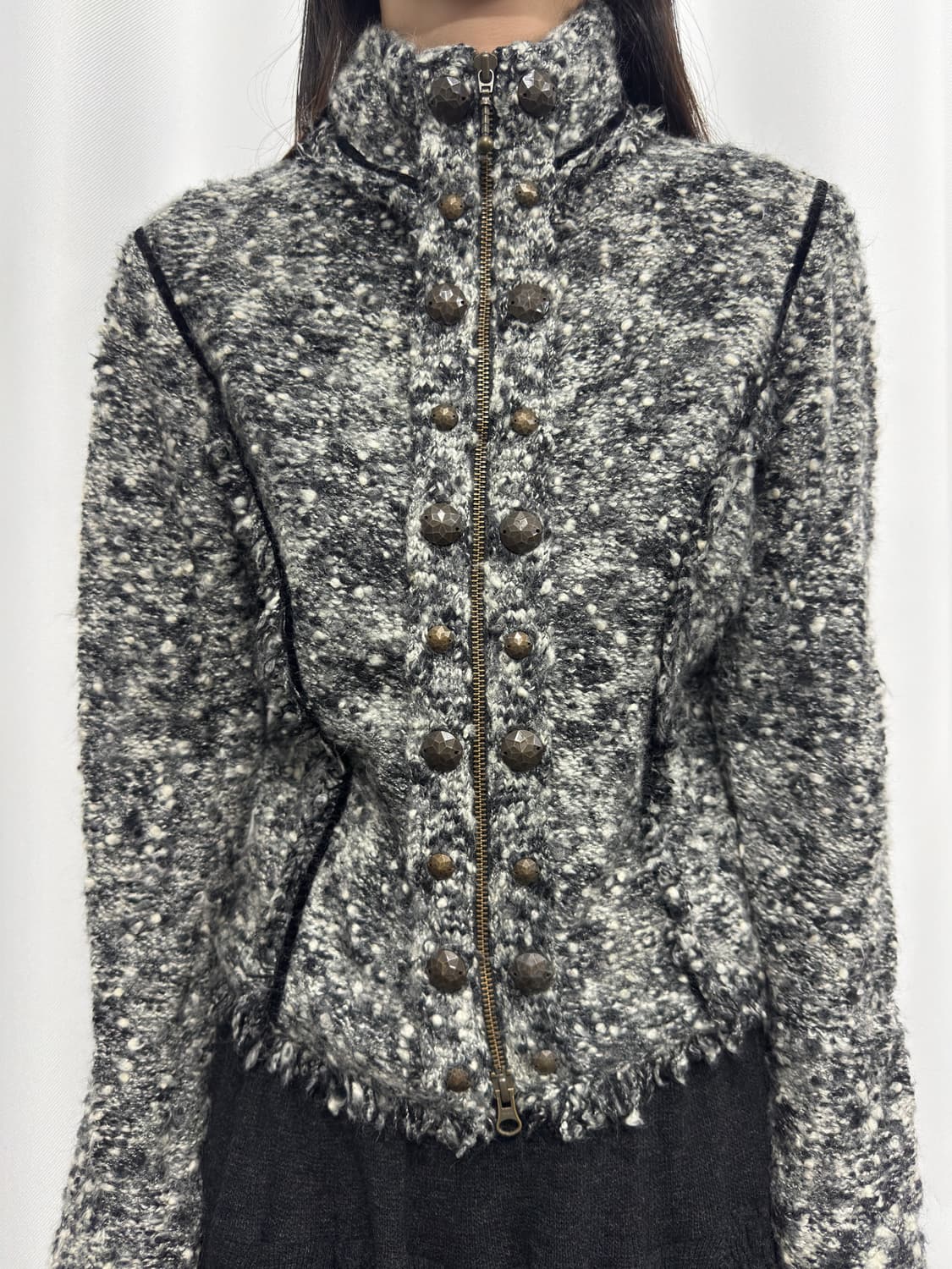 pinore stud knit twoway zipup 상품이미지2