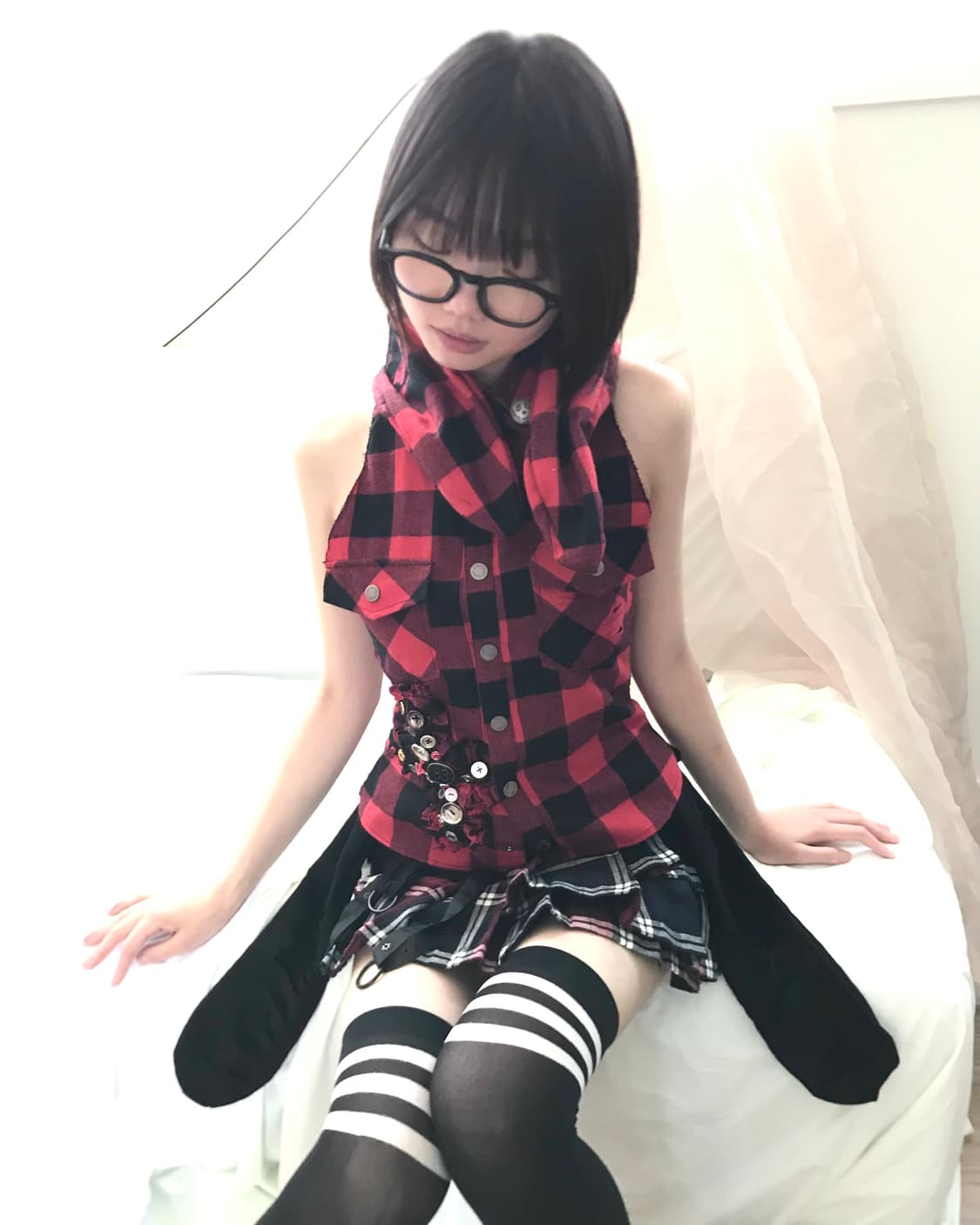 Custom🐾)Damaged B-ear harness miniskirt 상품이미지7