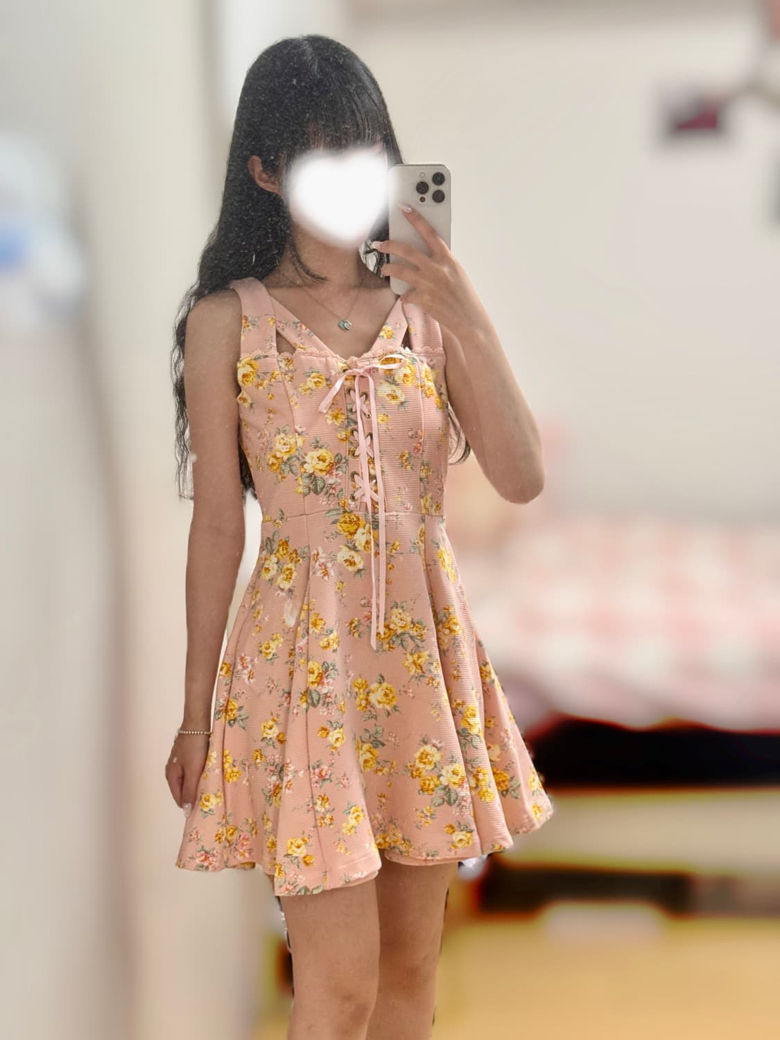 LIZ LISA 리즈리사 핑크 플라워 레이스업 원피스 히메갸루 상품이미지1