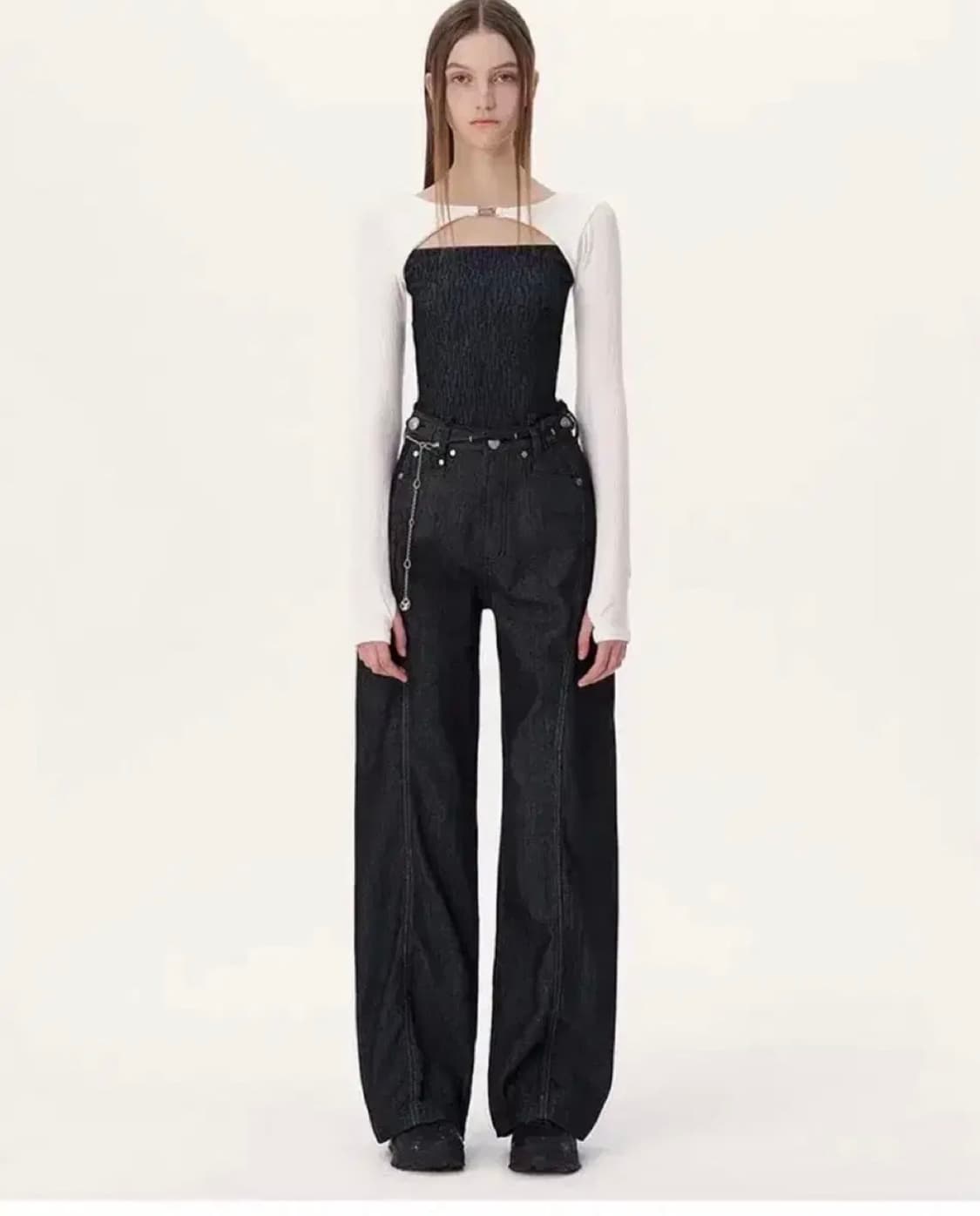 Yuse 시그니처 스트레이트 라인 데님 팬츠 dark indigo / S 상품이미지1