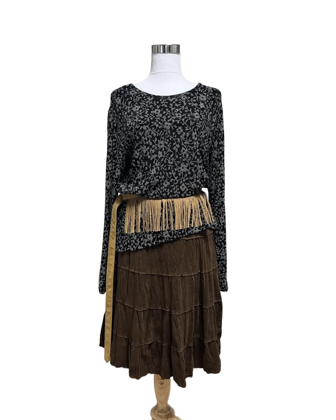 Black printing long sleeve top 상품이미지5