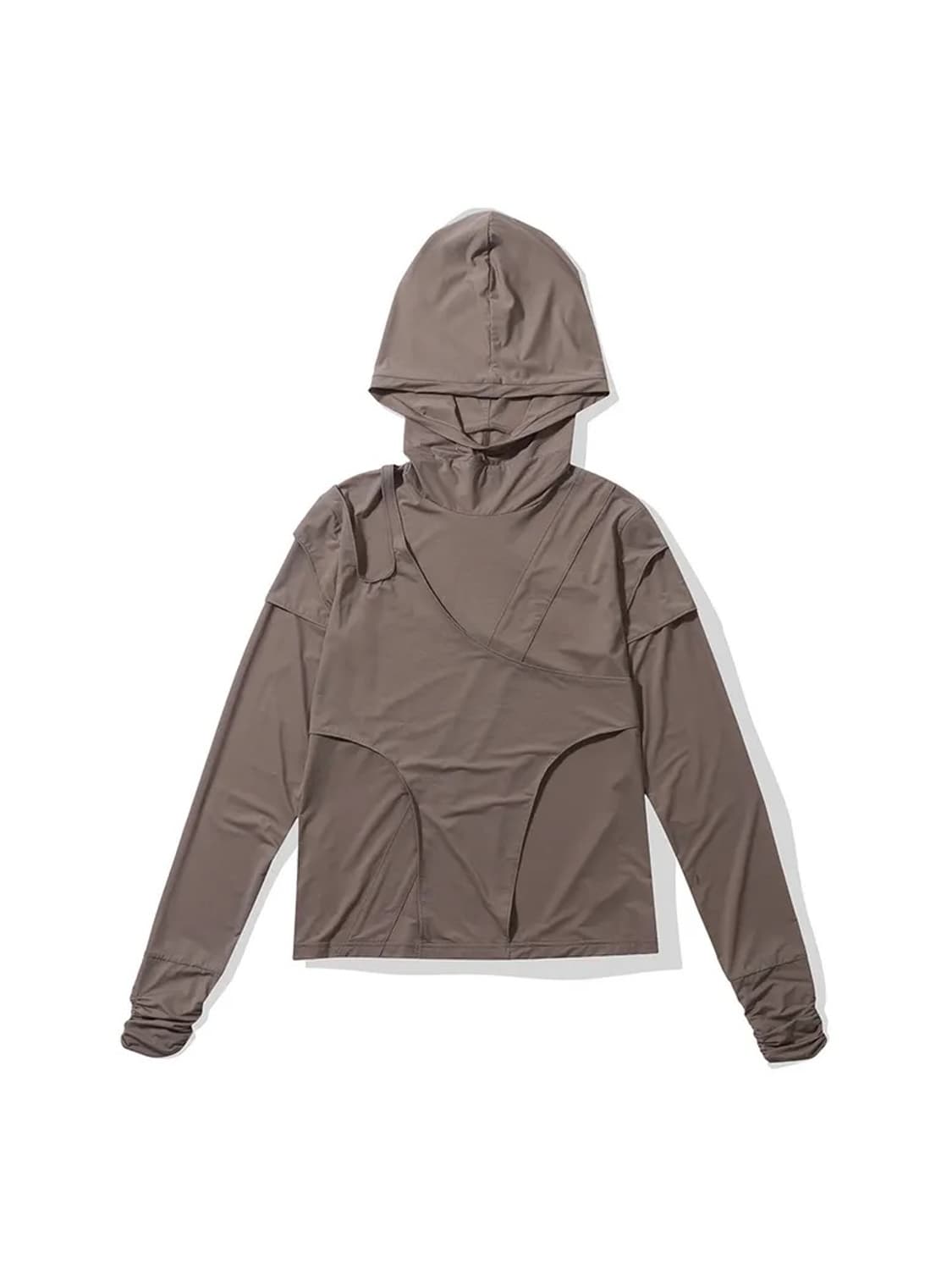 LEEY YEEL CUFFS SHIRRING LAYERED HOODED 상품이미지6