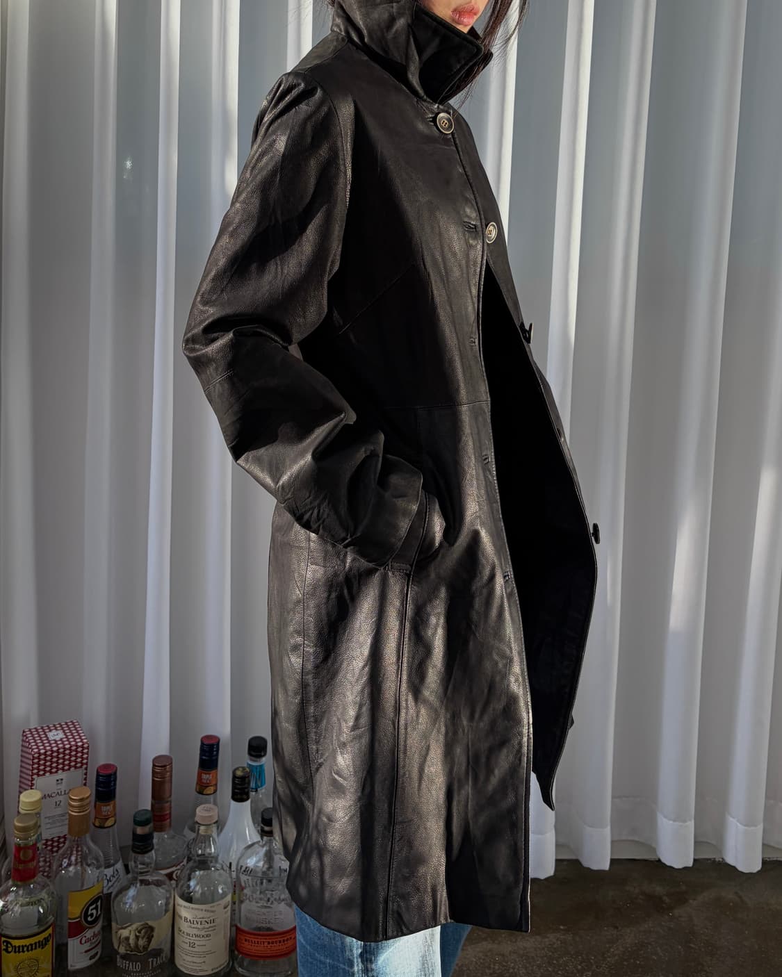 [M-L]Gianni Lo Giudice 이탈리아 가죽 코트 상품이미지3