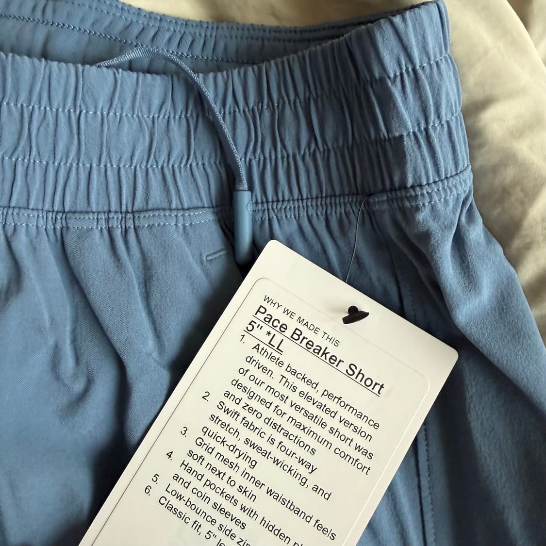 룰루레몬 페이스 브레이커 남성 5인치 m 사이즈 새상품 판매합니다. 상품이미지2