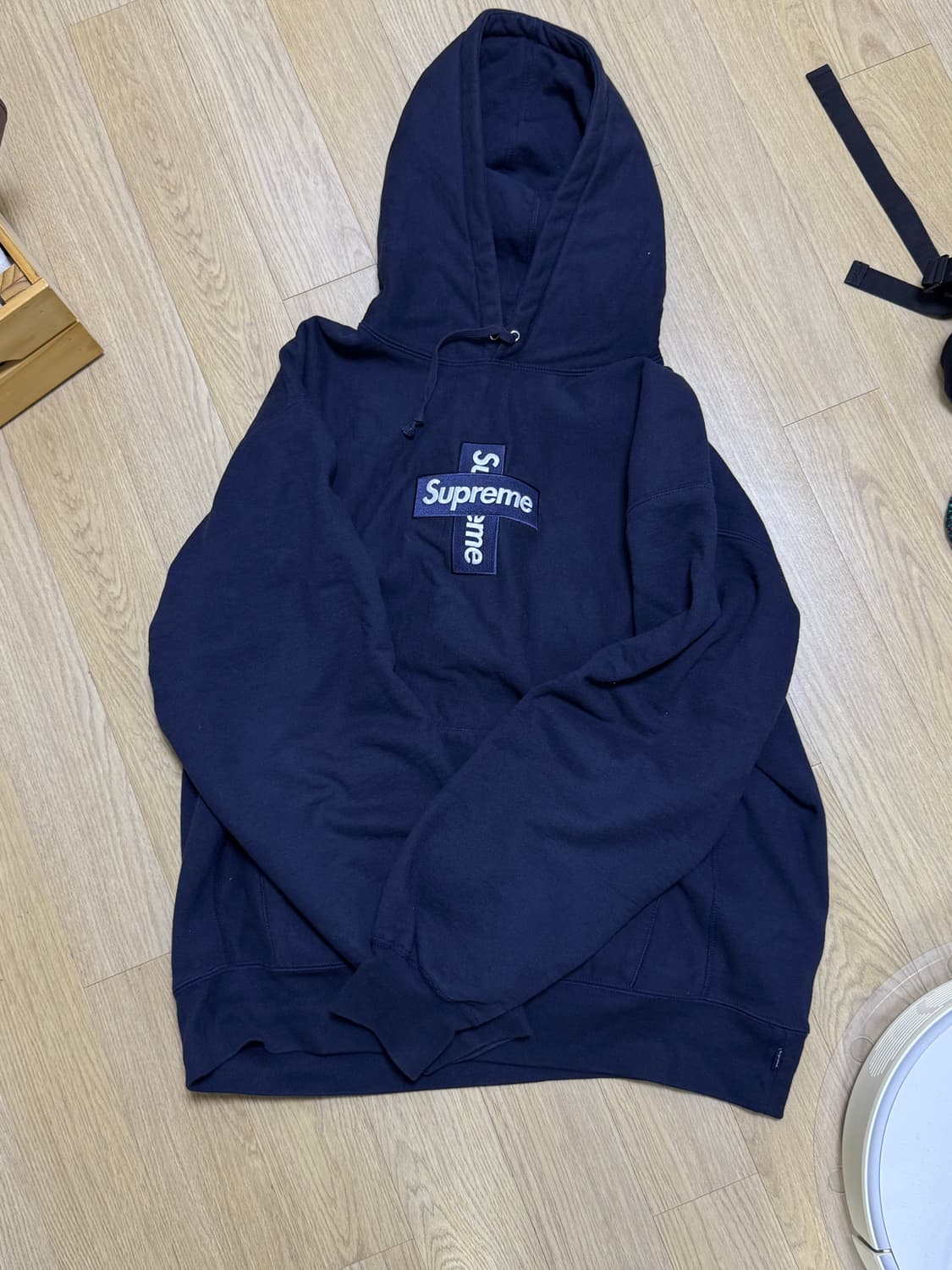 슈프림 크로스 박스로고 후드 네이비 20fw XL 상품이미지2