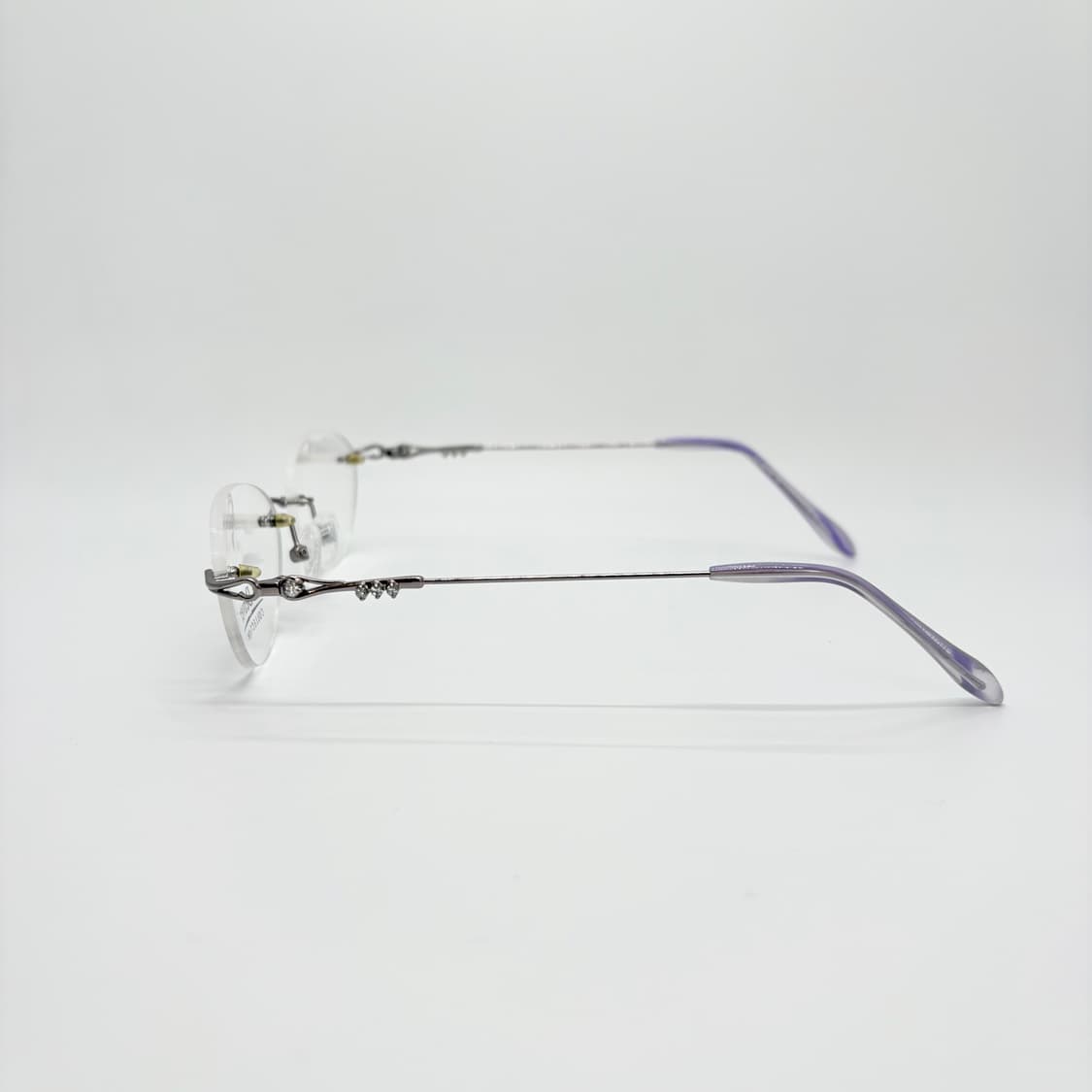 ST.DENVER  퍼플 큐빅 오벌형 반무테 상품이미지4