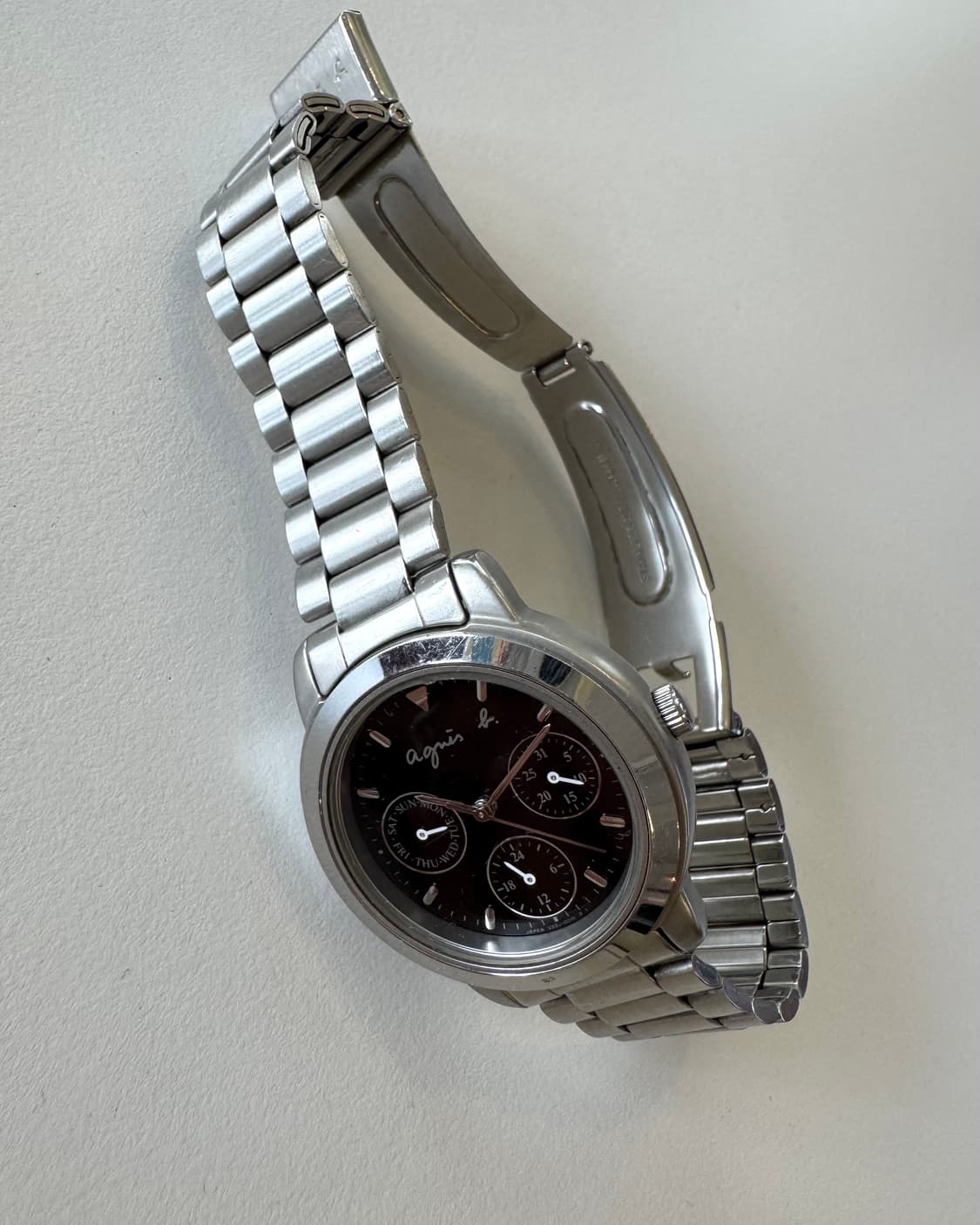 아네스베 agnes b.멀티펑션 블랙 다이얼 메탈 시계 상품이미지1