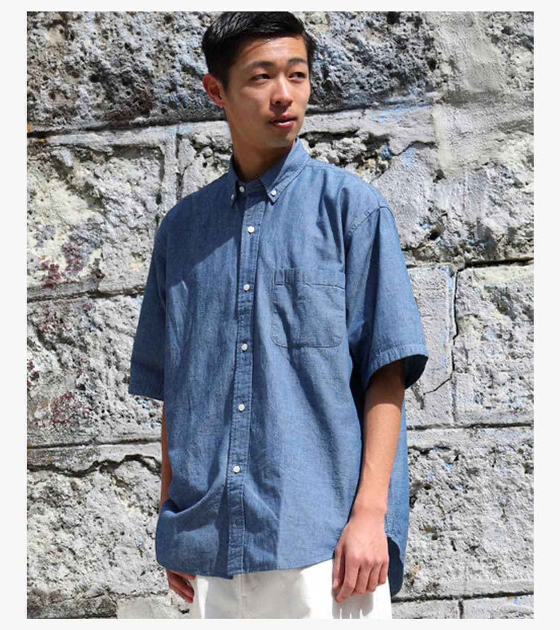 BEAMS - CHAMBRAY BUTTON DOWN SHIRT 상품이미지3