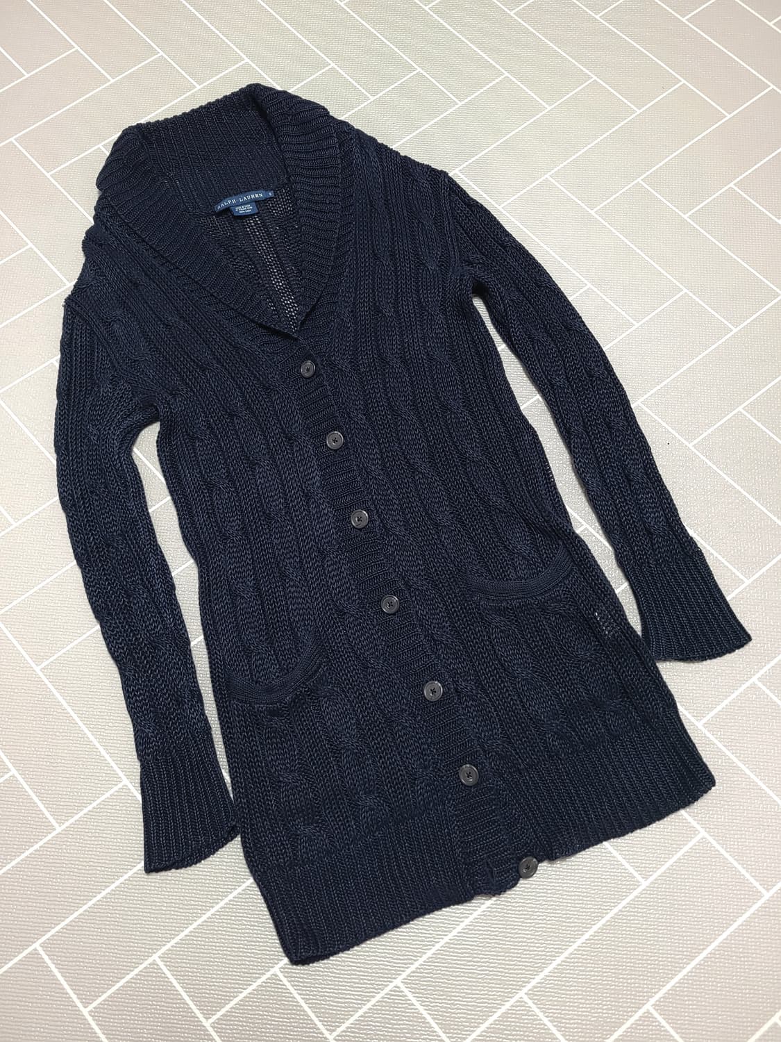 랄프로렌 케이블 숄카라 니트 롱가디건 S 상품이미지1