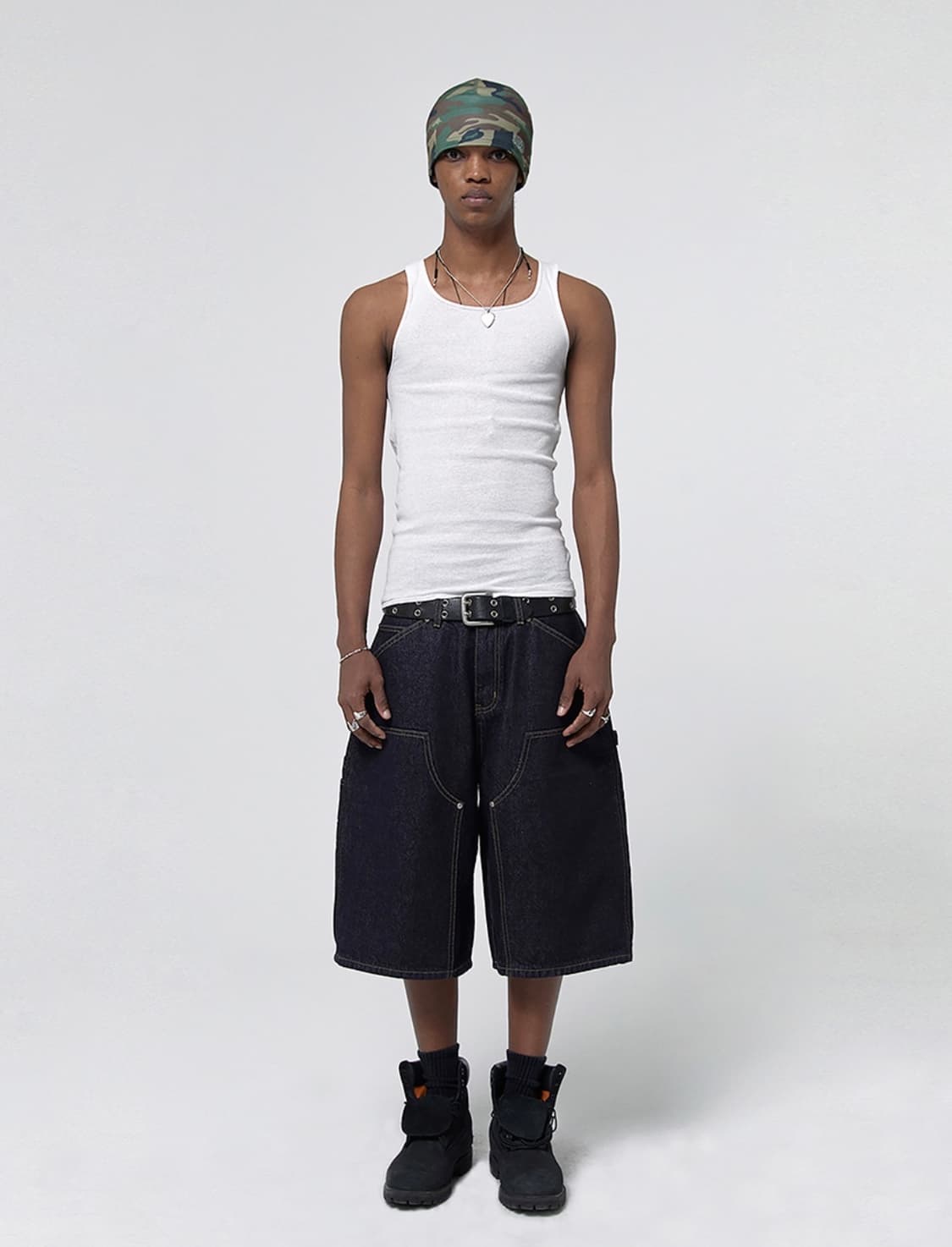 SUADE 스웨이드 컨투어 더블니 쇼츠 반바지 인디고 L 상품이미지3